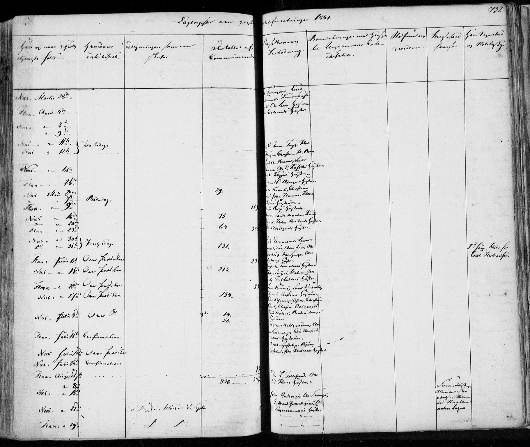 Nes kirkebøker, SAKO/A-236/F/Fa/L0009: Parish register (official) no. 9, 1834-1863, p. 737