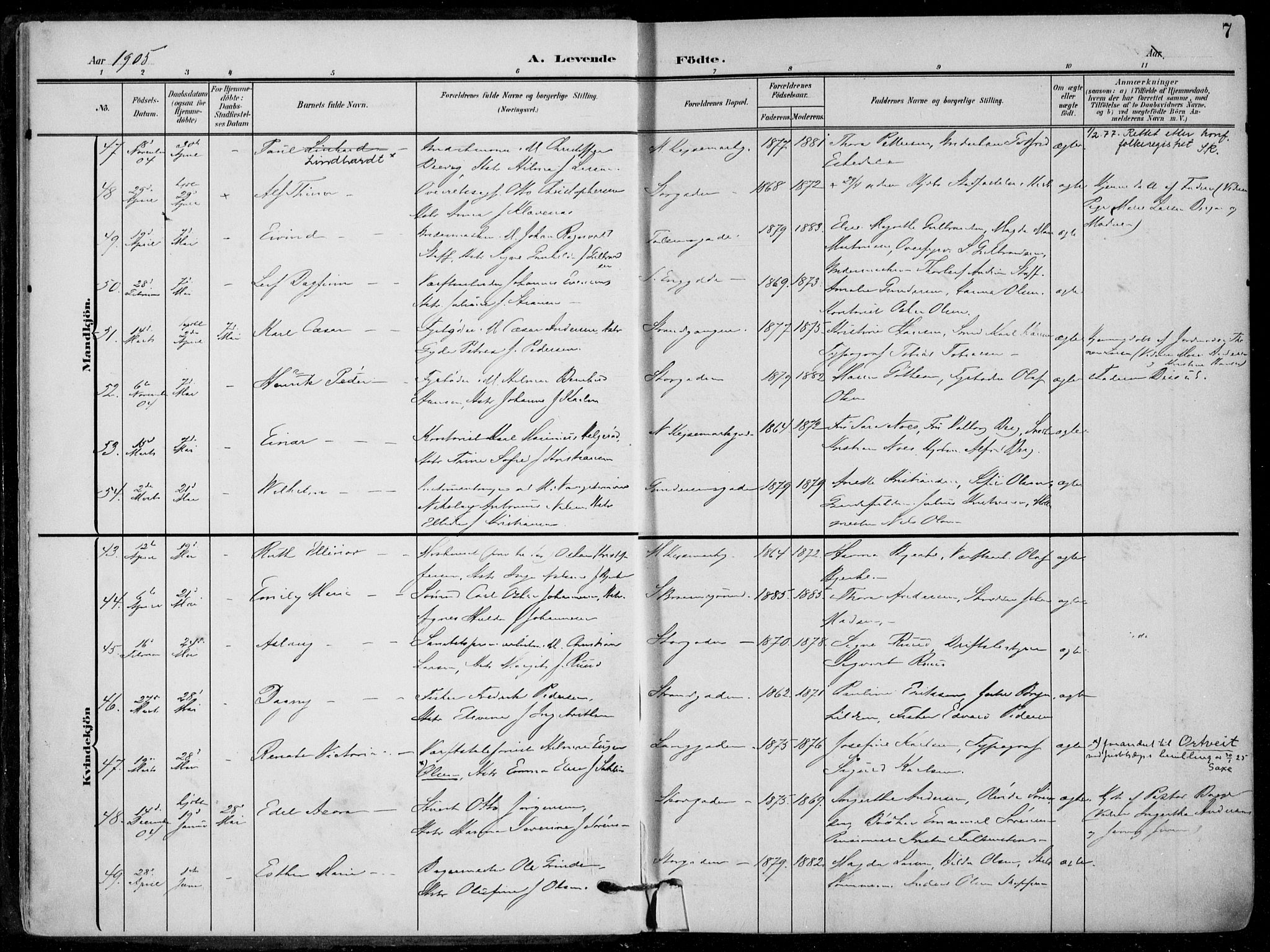 Horten kirkebøker, AV/SAKO-A-348/F/Fa/L0006: Parish register (official) no. 6, 1905-1912, p. 7