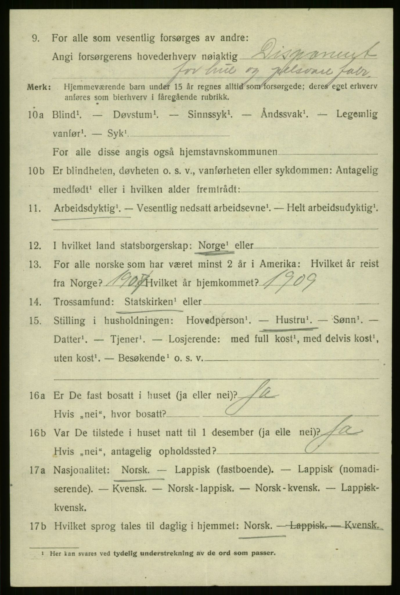 SATØ, 1920 census for Harstad, 1920, p. 3269