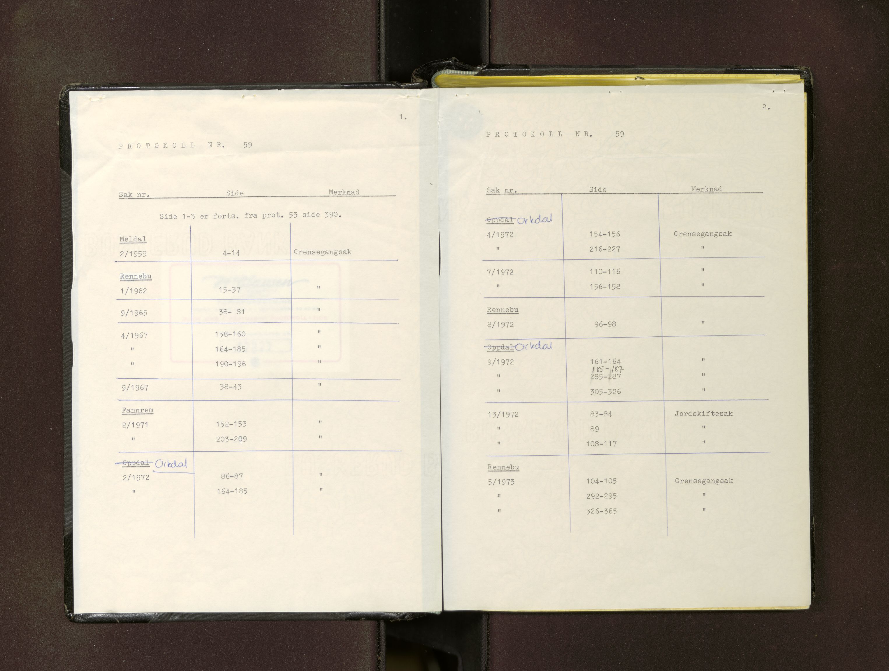 Sør-Trøndelag jordskifterett, AV/SAT-A-4522/1/F/L0226: Jordskifterettsbok 59, Orkdal domssokn, 1971-1986