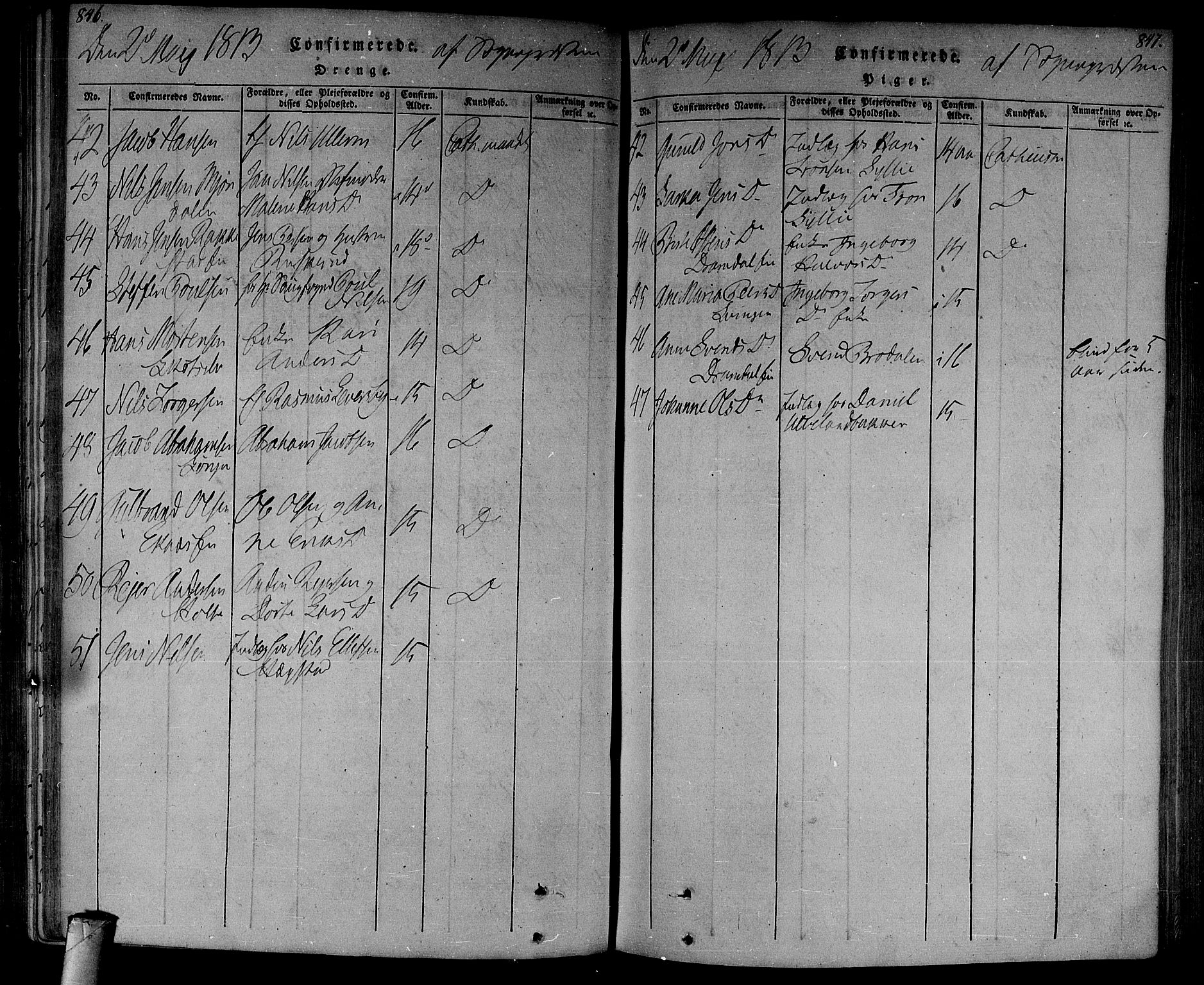 Eiker kirkebøker, SAKO/A-4/F/Fa/L0010: Parish register (official) no. I 10, 1806-1815, p. 846-847