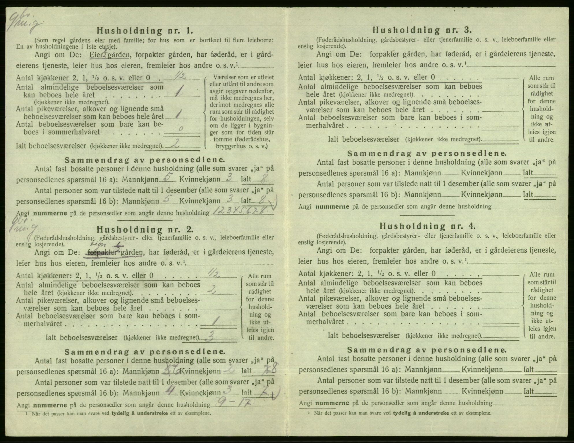 SAB, 1920 census for Vossestrand, 1920, p. 411