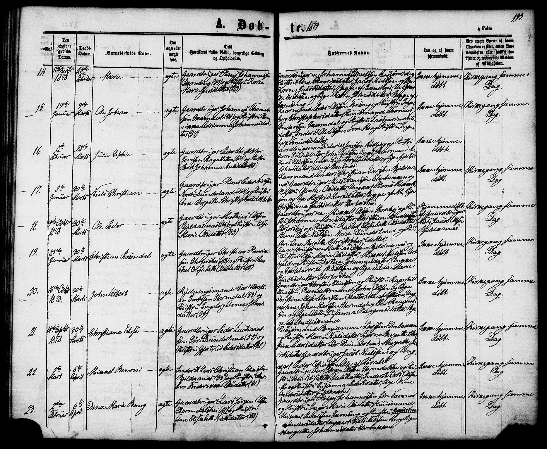 Ministerialprotokoller, klokkerbøker og fødselsregistre - Nordland, SAT/A-1459/827/L0393: Parish register (official) no. 827A05, 1863-1883, p. 193