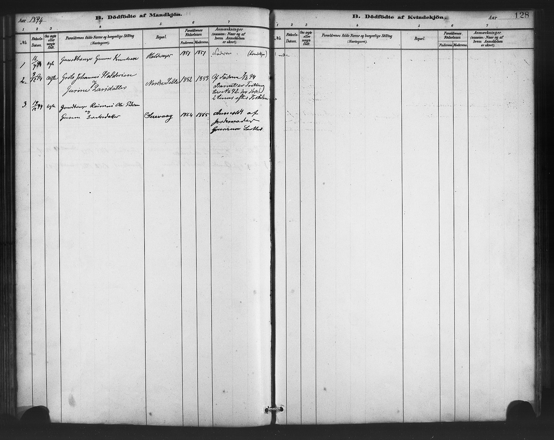 Finnås sokneprestembete, SAB/A-99925/H/Ha/Haa/Haac/L0001: Parish register (official) no. C 1, 1881-1894, p. 128