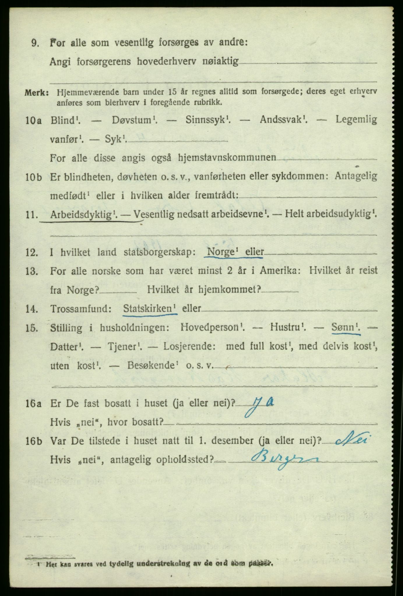 SAB, 1920 census for Austrheim, 1920, p. 1049
