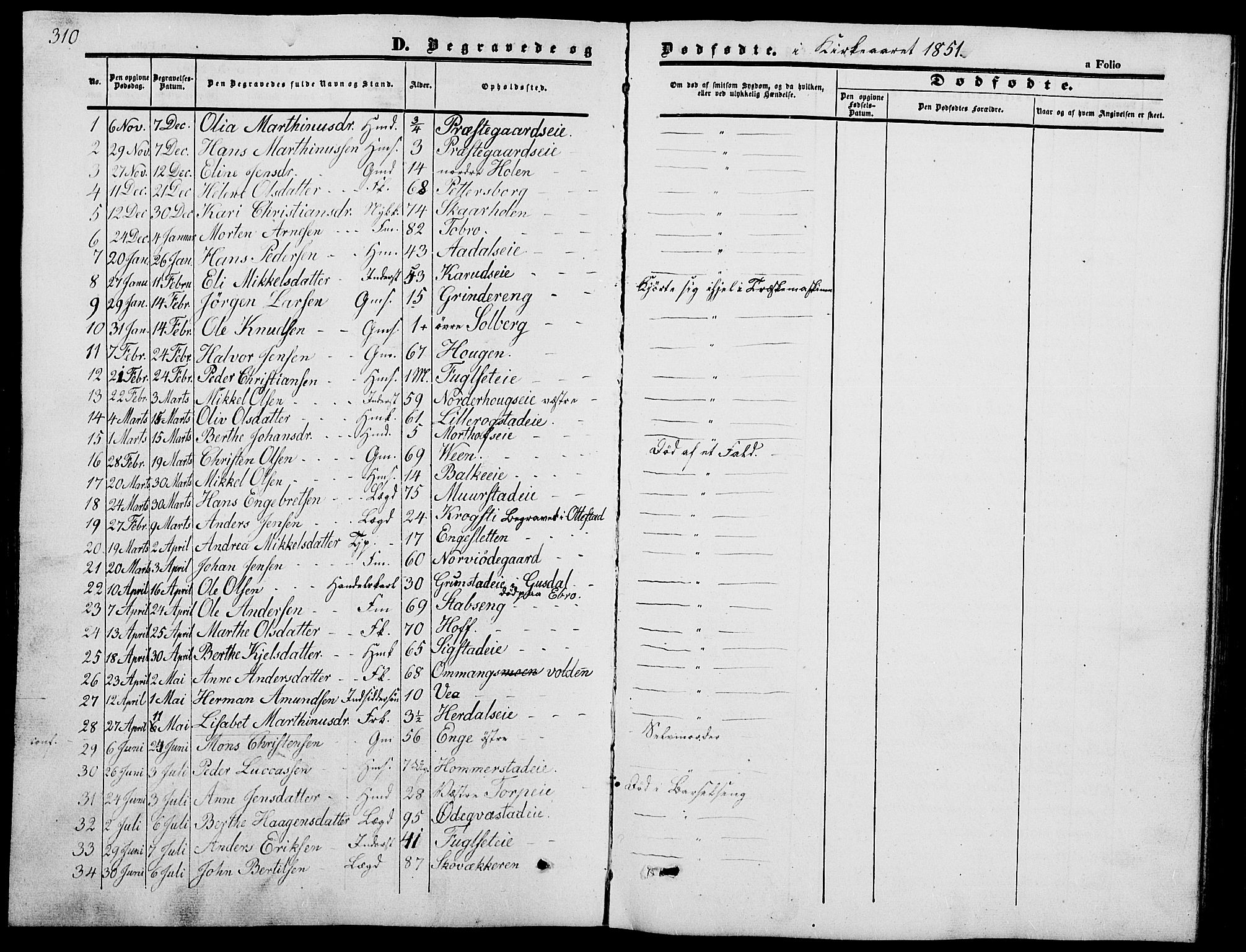 Løten prestekontor, SAH/PREST-022/L/La/L0003: Parish register (copy) no. 3, 1850-1862, p. 310