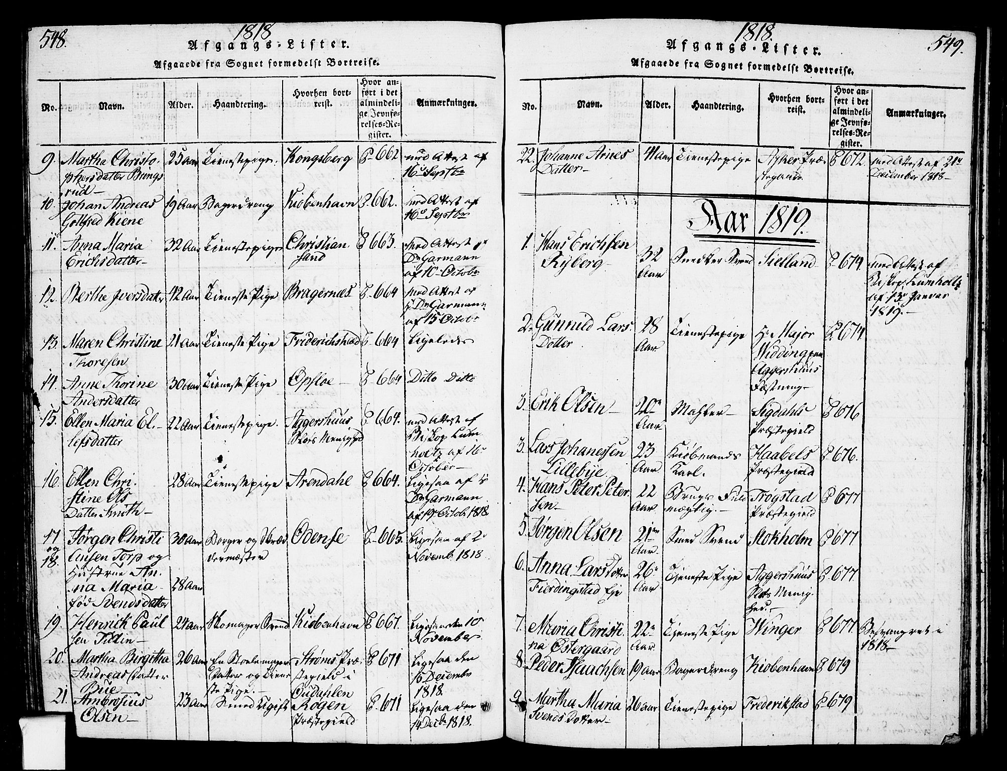 Oslo domkirke Kirkebøker, SAO/A-10752/F/Fa/L0007: Parish register (official) no. 7, 1817-1824, p. 548-549