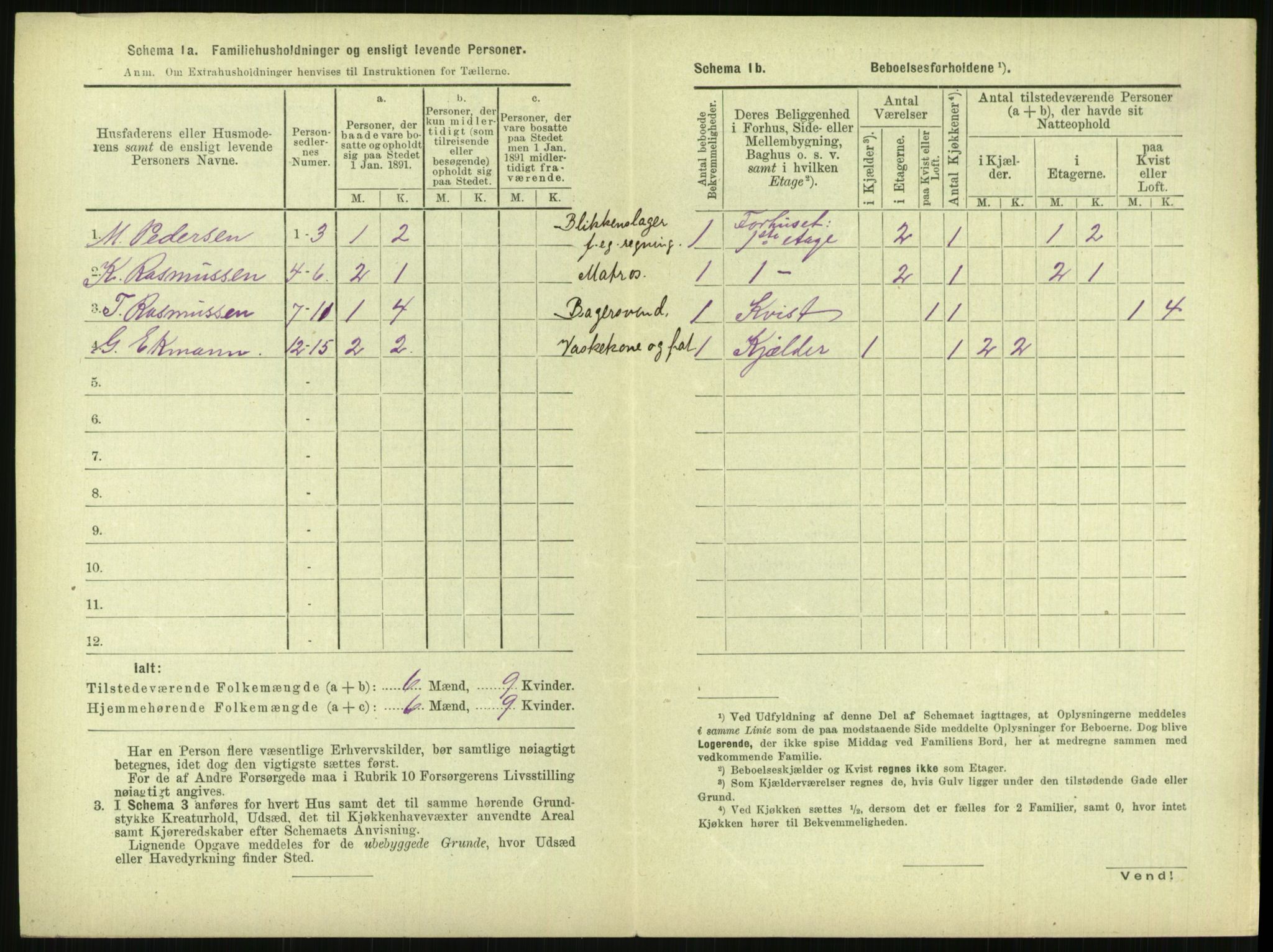 RA, 1891 census for 0806 Skien, 1891, p. 1605