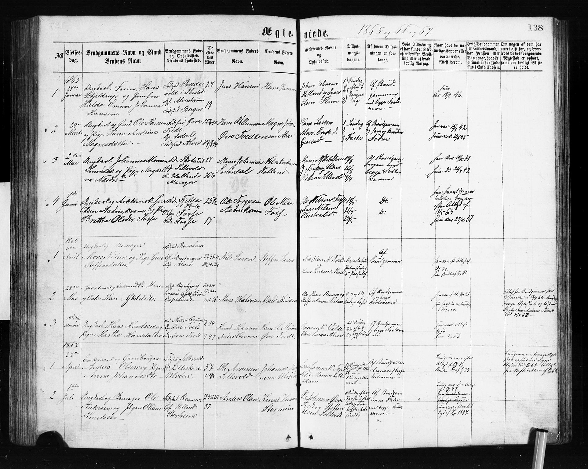 Alversund Sokneprestembete, SAB/A-73901/H/Ha/Hab: Parish register (copy) no. A 2, 1864-1905, p. 138