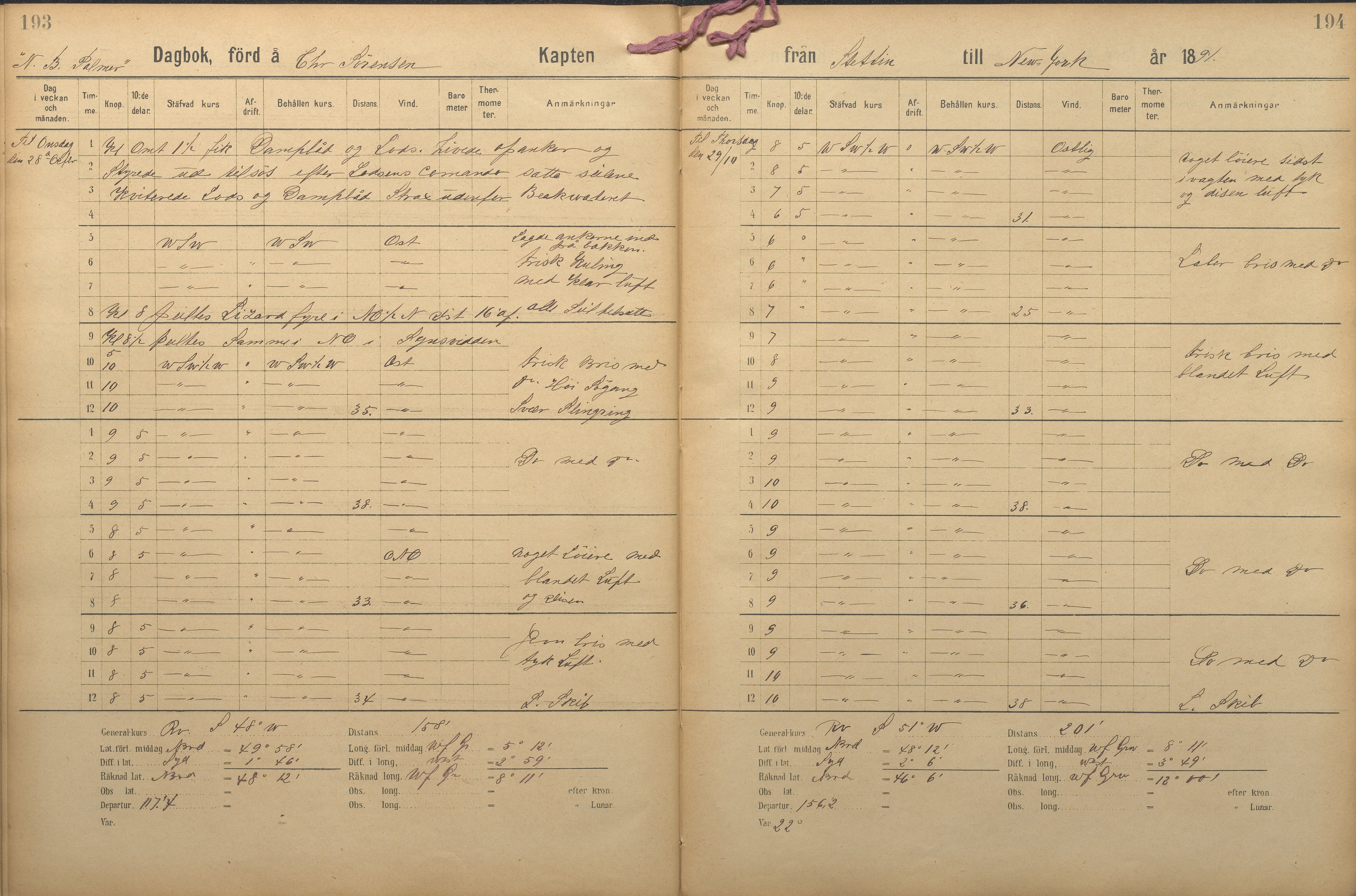 Fartøysarkivet, AAKS/PA-1934/F/L0227: N.B. Palmer (fregatt), 1850-1892, p. 193-194