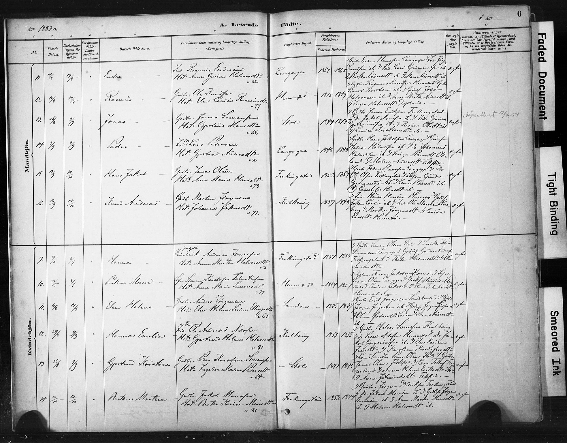Skudenes sokneprestkontor, AV/SAST-A -101849/H/Ha/Haa/L0010: Parish register (official) no. A 7, 1882-1912, p. 6