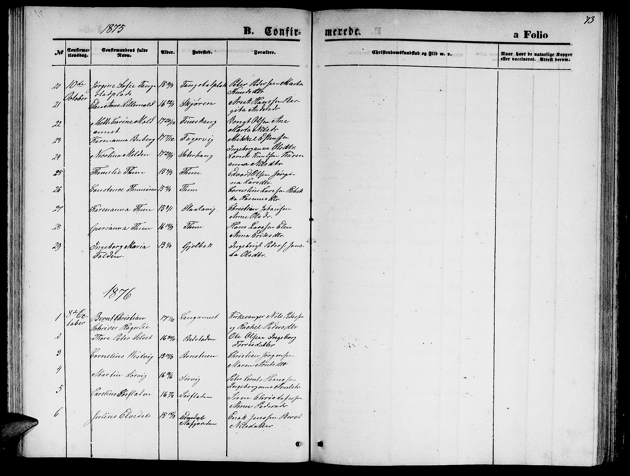 Ministerialprotokoller, klokkerbøker og fødselsregistre - Nord-Trøndelag, SAT/A-1458/744/L0422: Parish register (copy) no. 744C01, 1871-1885, p. 73