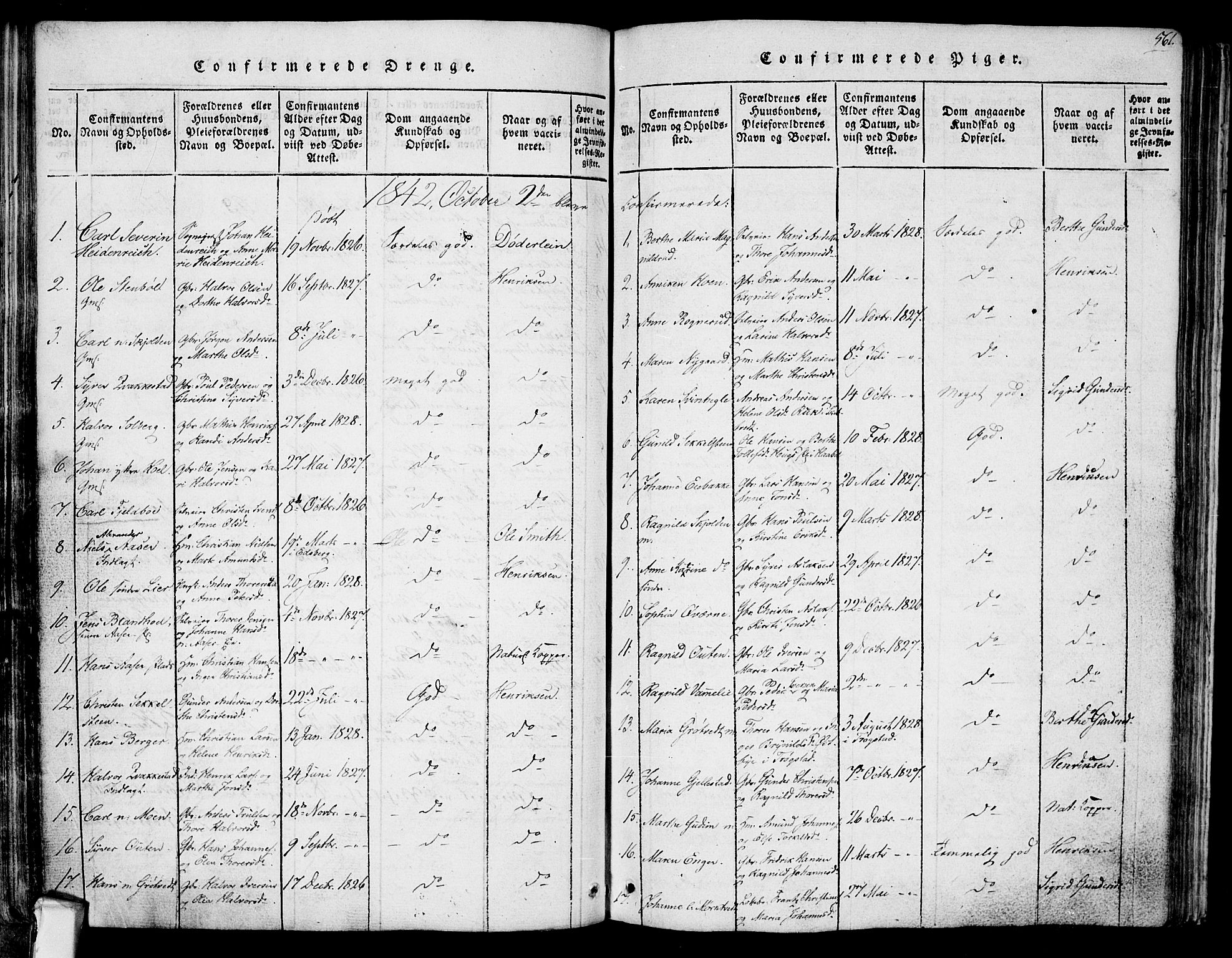 Askim prestekontor Kirkebøker, AV/SAO-A-10900/F/Fa/L0004: Parish register (official) no. 4, 1817-1846, p. 560-561