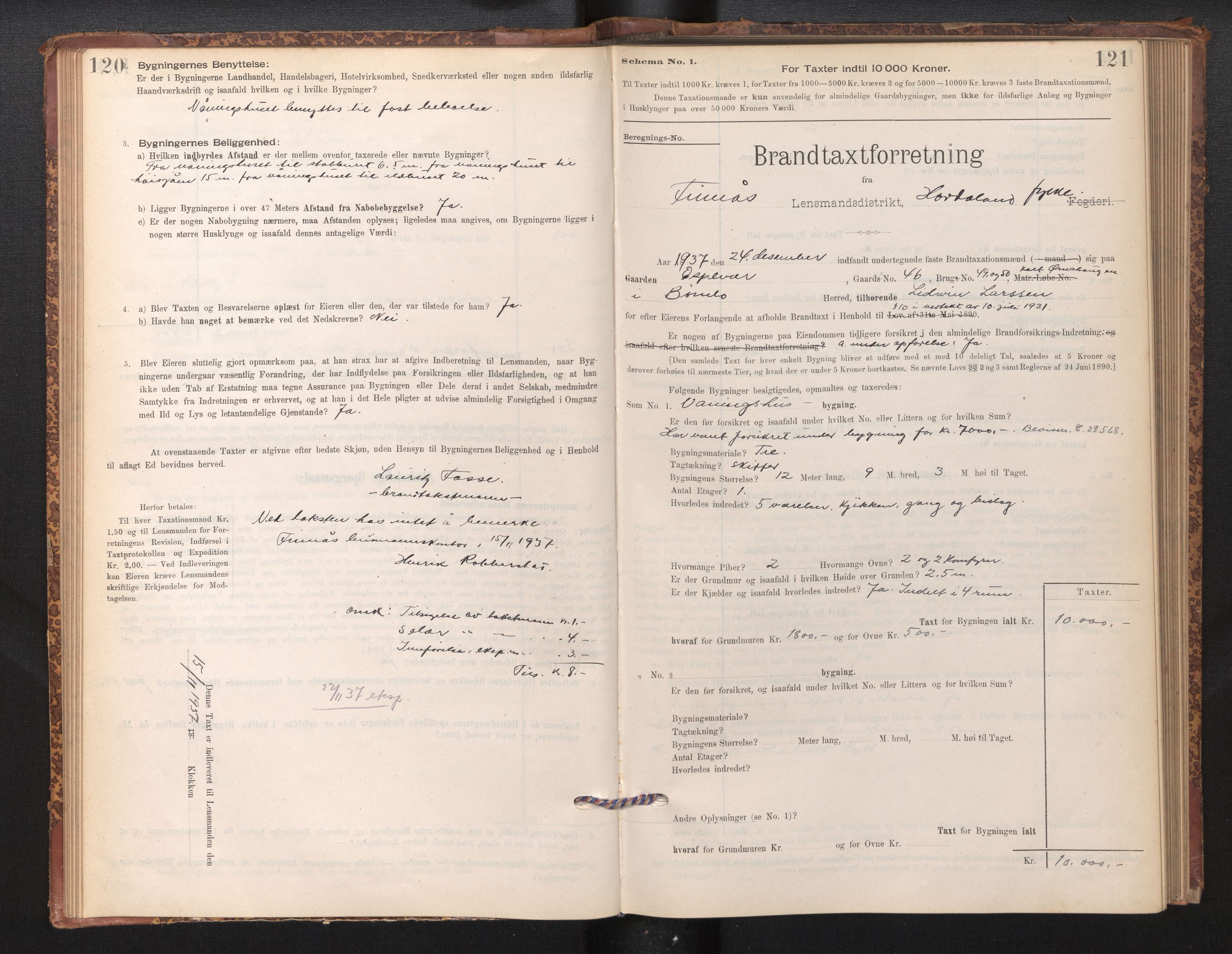 Lensmannen i Finnås, AV/SAB-A-31901/0012/L0002: Branntakstprotokoll, skjematakst, 1894-1954, p. 120-121