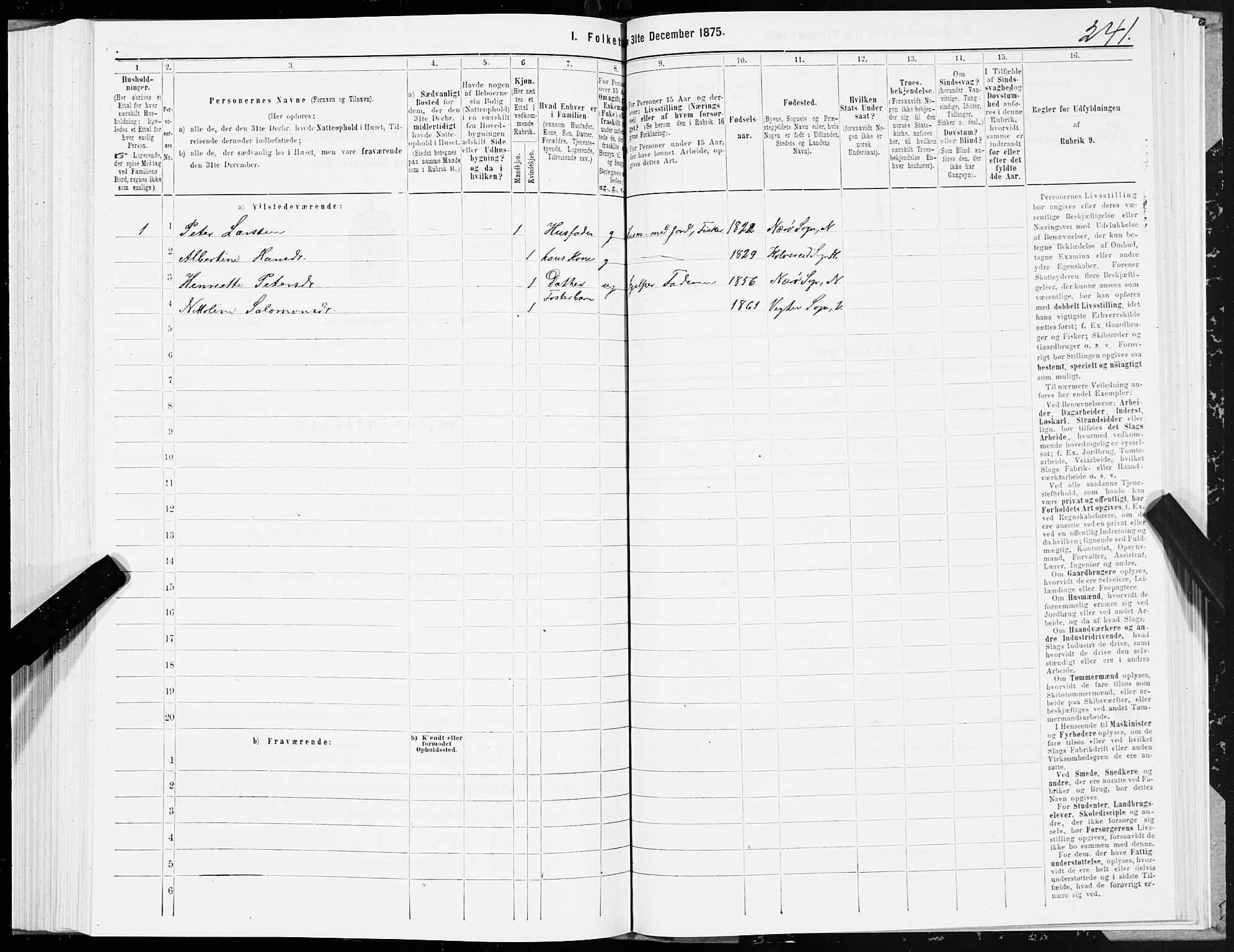 SAT, 1875 census for 1751P Nærøy, 1875, p. 2241