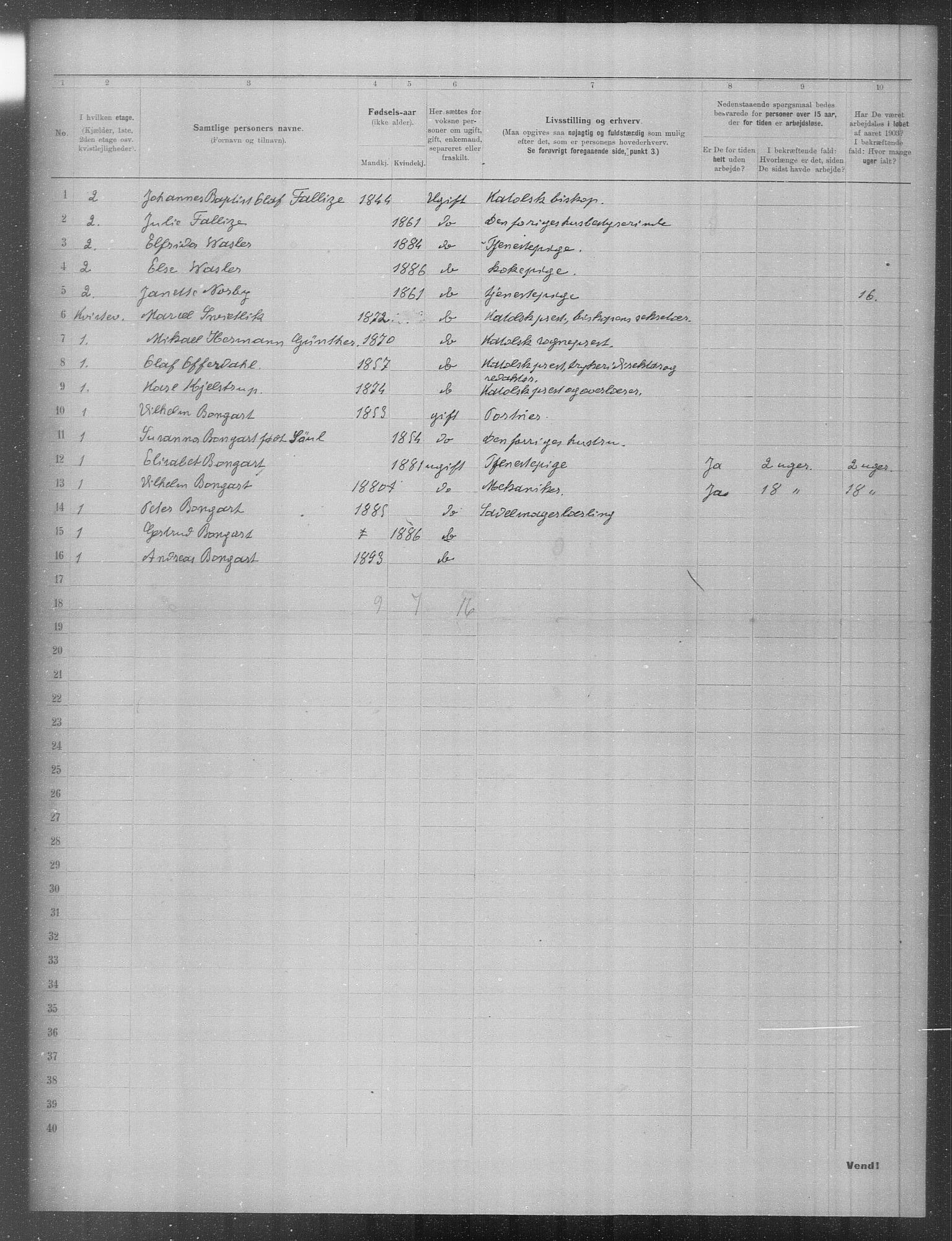 OBA, Municipal Census 1903 for Kristiania, 1903, p. 277