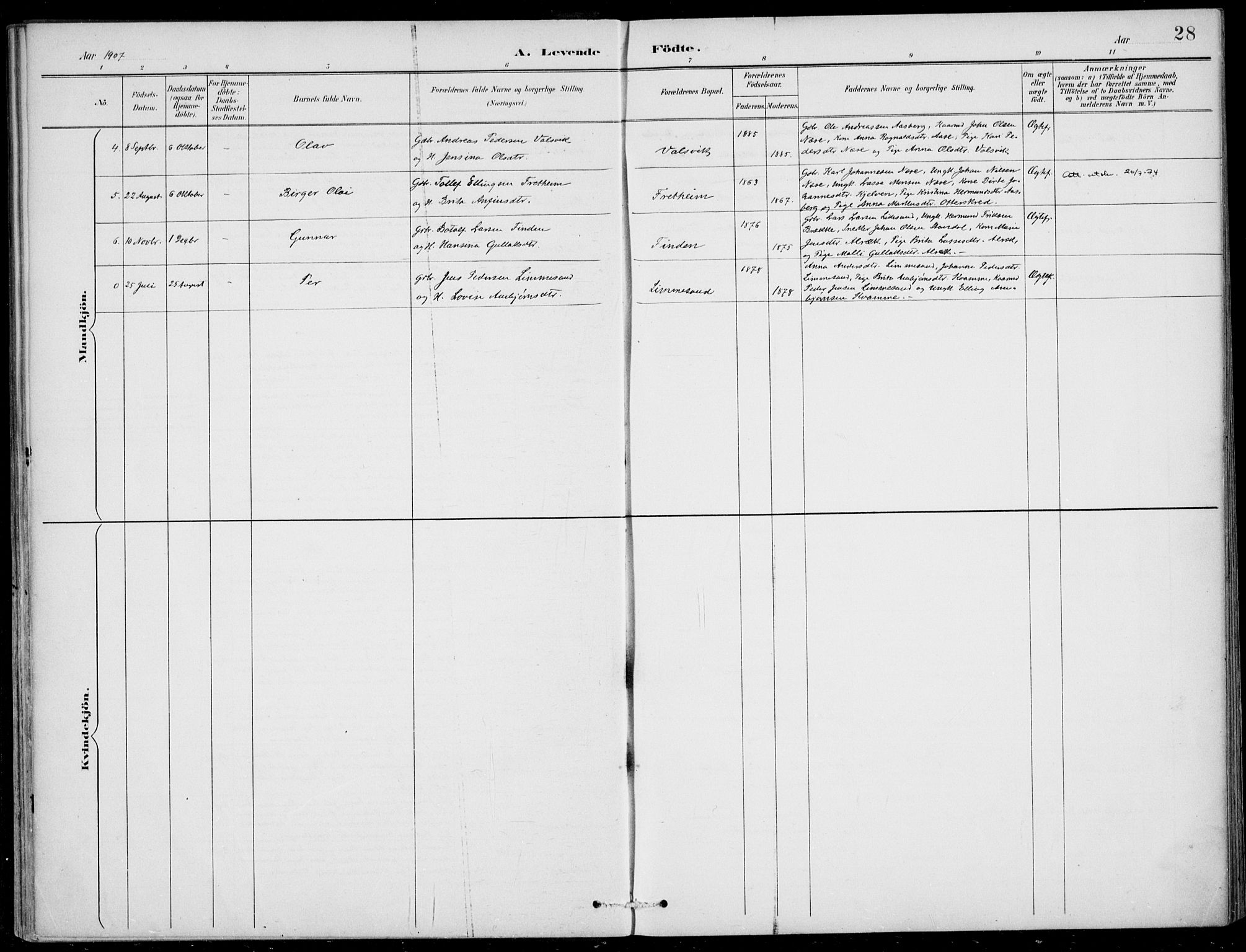 Vik sokneprestembete, AV/SAB-A-81501/H/Haa/Haac/L0002: Parish register (official) no. C  2, 1891-1910, p. 28