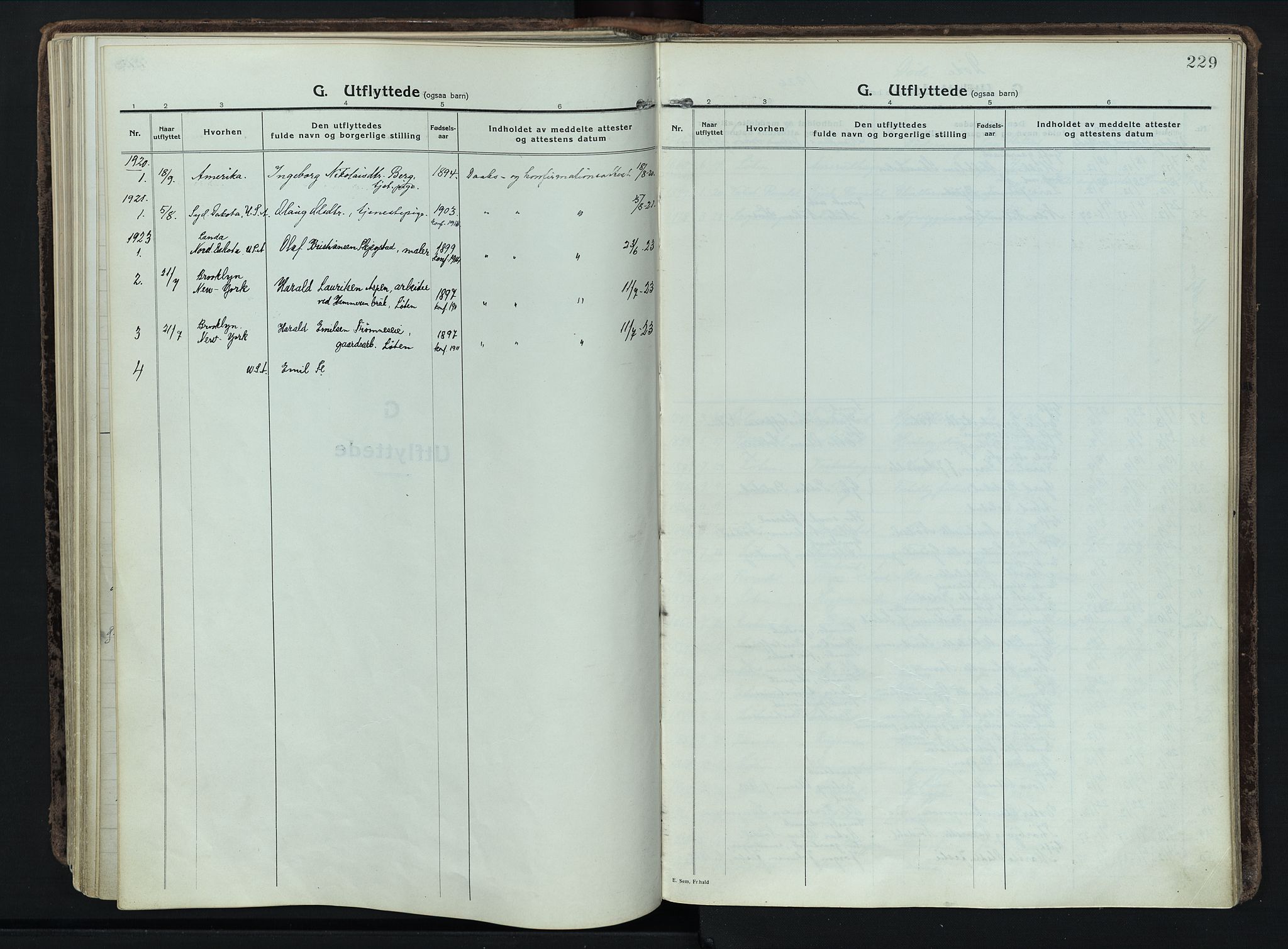 Løten prestekontor, SAH/PREST-022/K/Ka/L0012: Parish register (official) no. 12, 1918-1926, p. 229