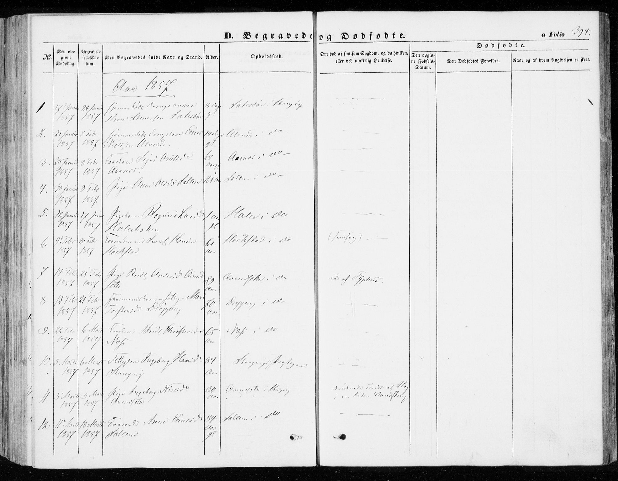 Ministerialprotokoller, klokkerbøker og fødselsregistre - Møre og Romsdal, SAT/A-1454/592/L1026: Parish register (official) no. 592A04, 1849-1867, p. 394