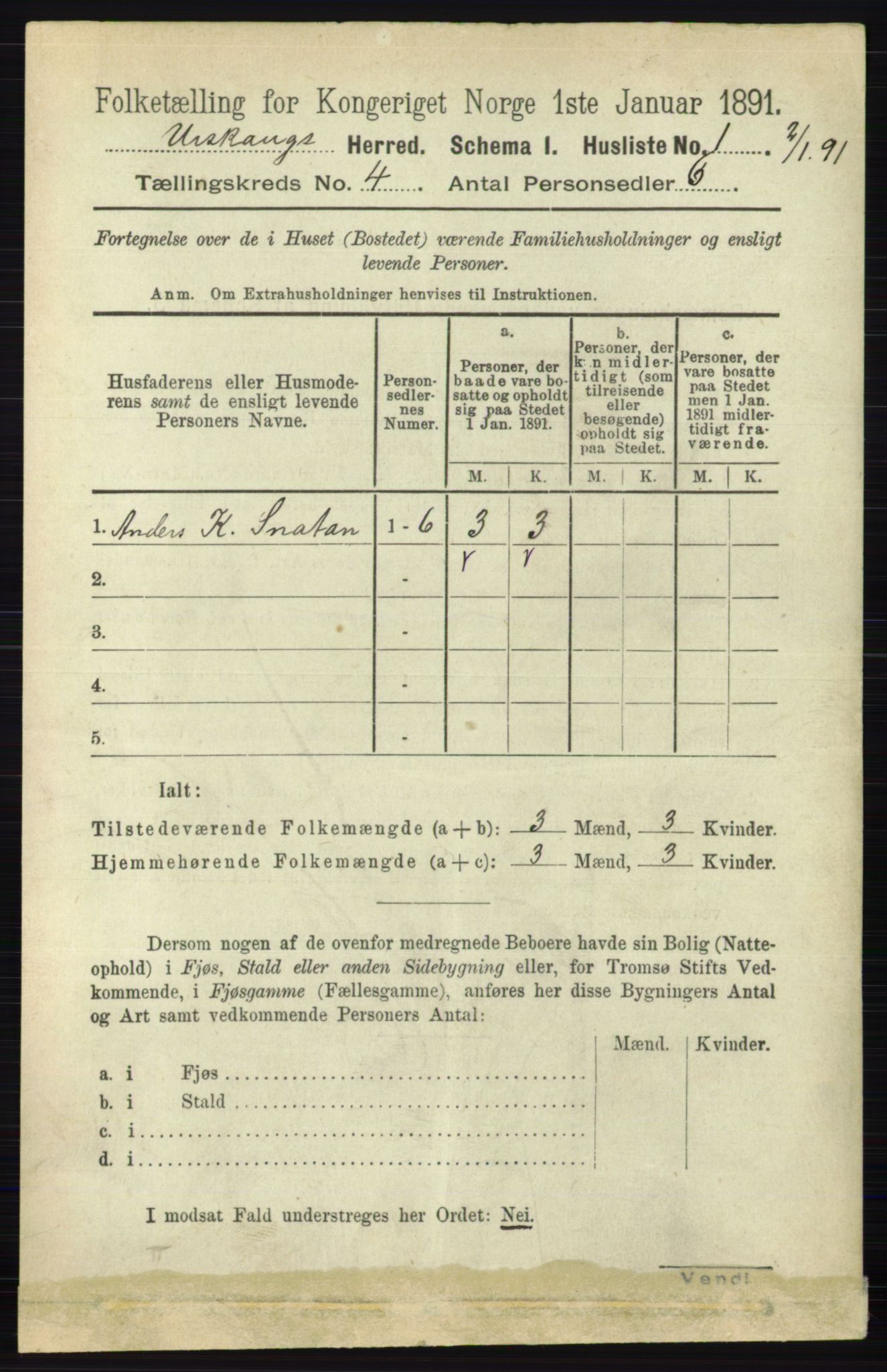 RA, 1891 census for 0224 Aurskog, 1891, p. 1398