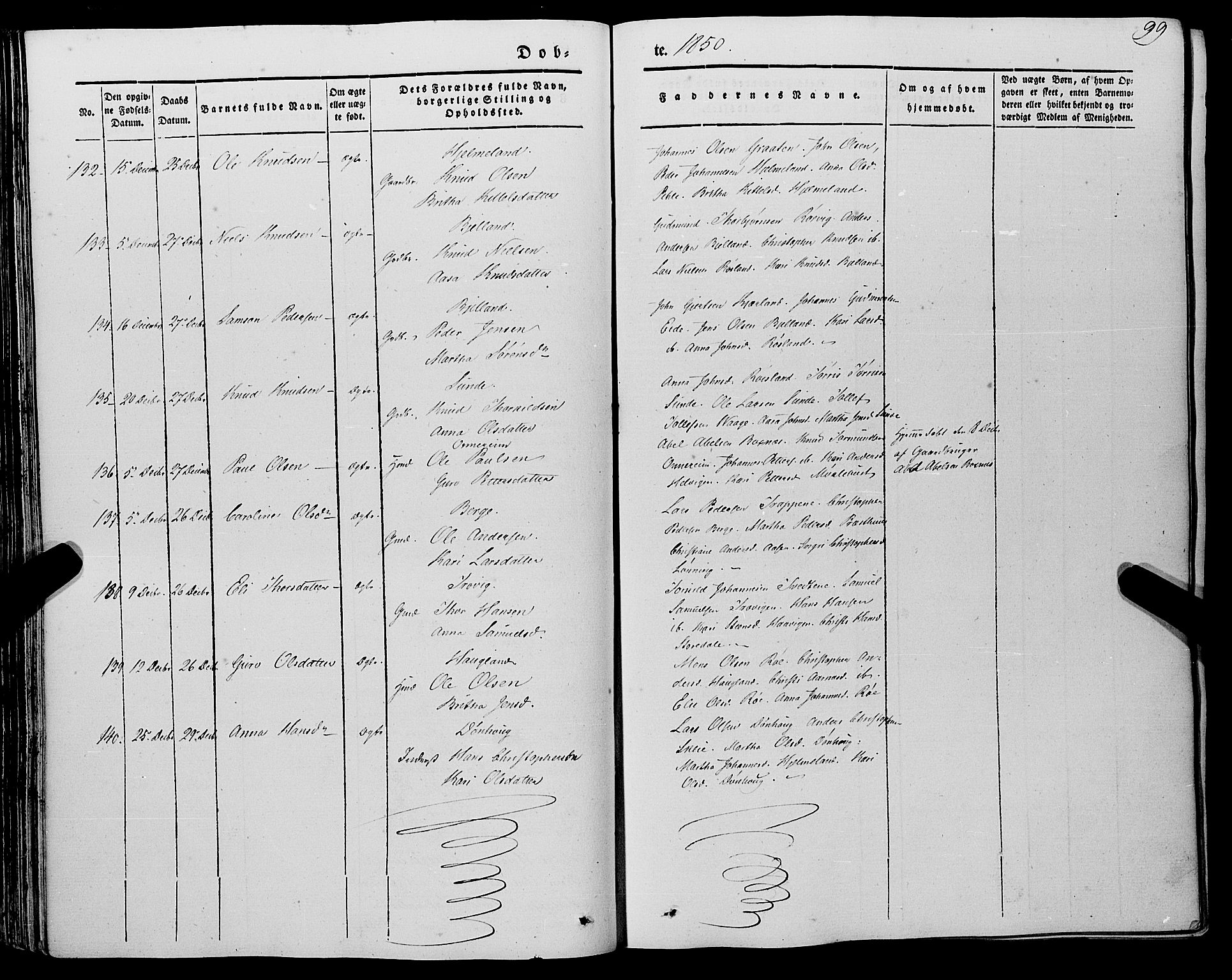 Kvinnherad sokneprestembete, AV/SAB-A-76401/H/Haa: Parish register (official) no. A 7, 1843-1853, p. 99