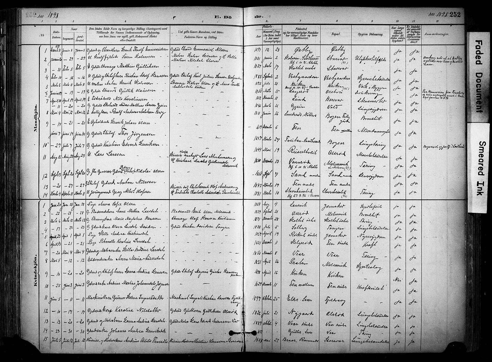 Stokke kirkebøker, SAKO/A-320/F/Fa/L0010: Parish register (official) no. I 10, 1884-1903, p. 252