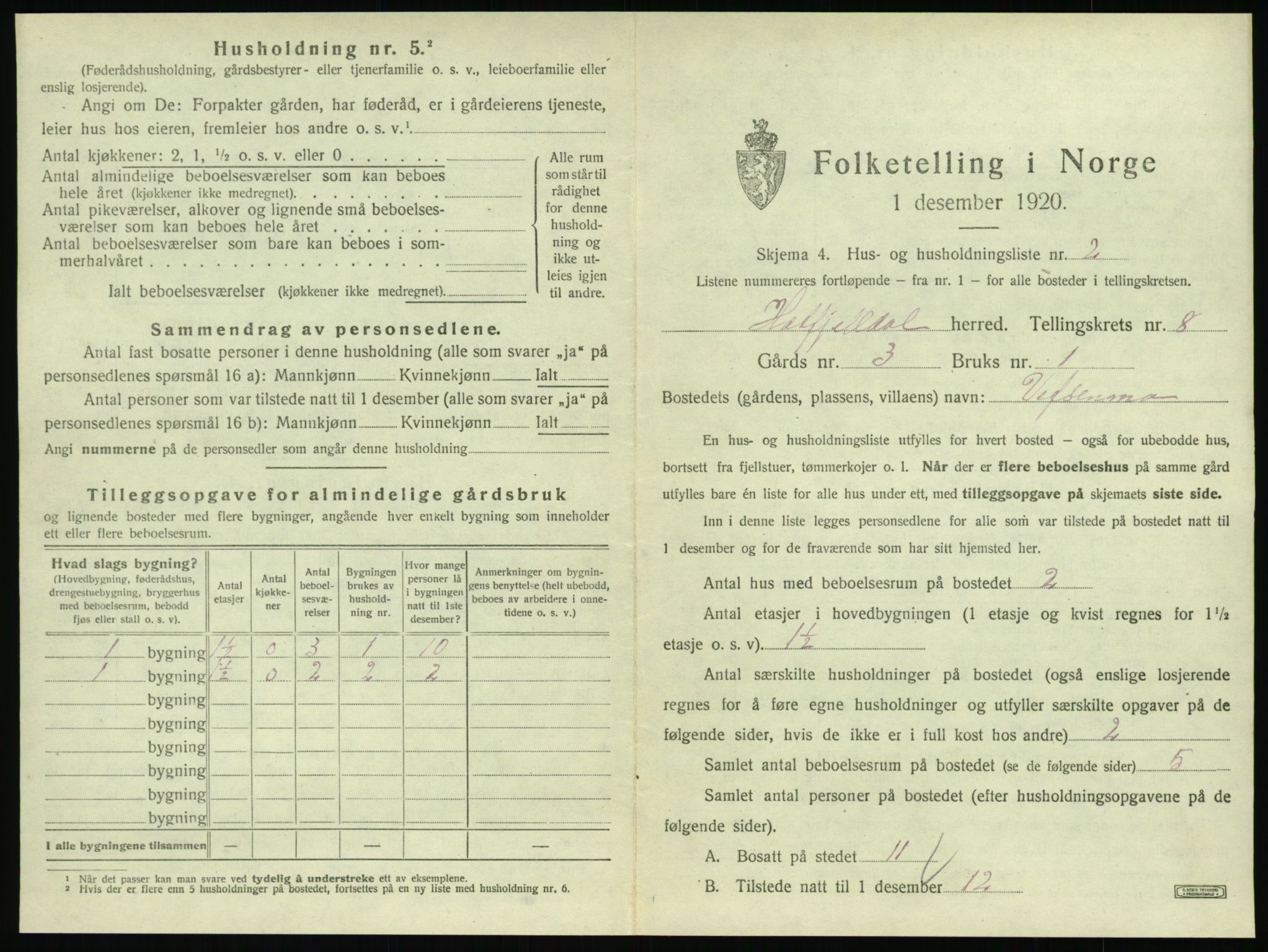 SAT, 1920 census for Hattfjelldal, 1920, p. 244