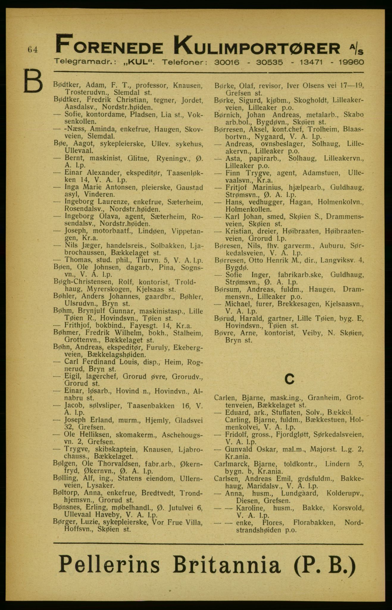 Aker adressebok/adressekalender, PUBL/001/A/002: Akers adressekalender, 1922, p. 64