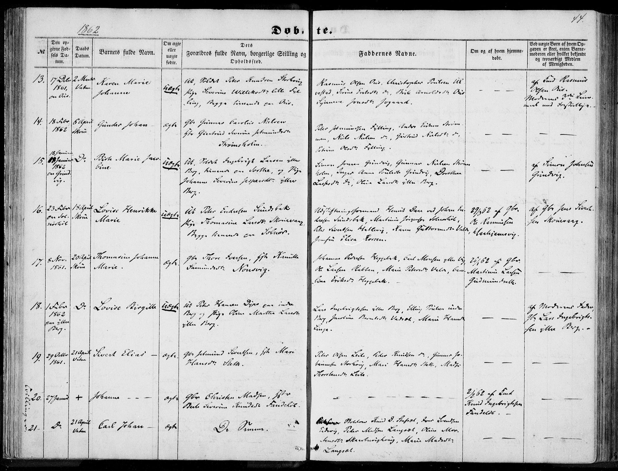 Ministerialprotokoller, klokkerbøker og fødselsregistre - Møre og Romsdal, AV/SAT-A-1454/524/L0354: Parish register (official) no. 524A06, 1857-1863, p. 44