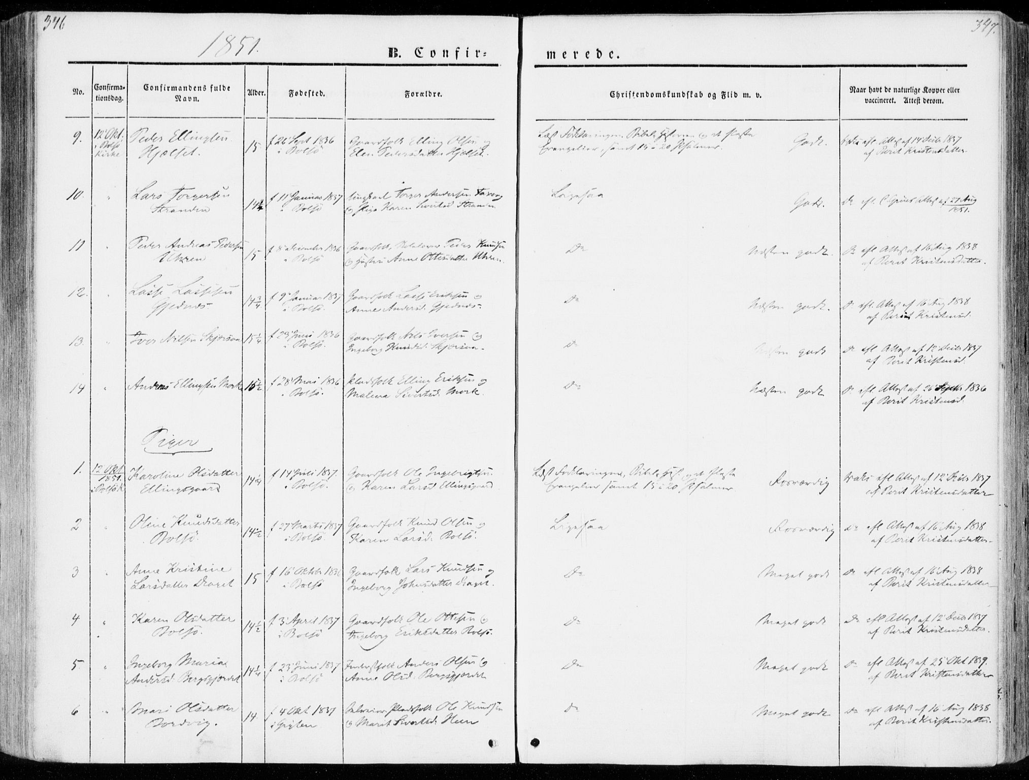 Ministerialprotokoller, klokkerbøker og fødselsregistre - Møre og Romsdal, SAT/A-1454/555/L0653: Parish register (official) no. 555A04, 1843-1869, p. 346-347