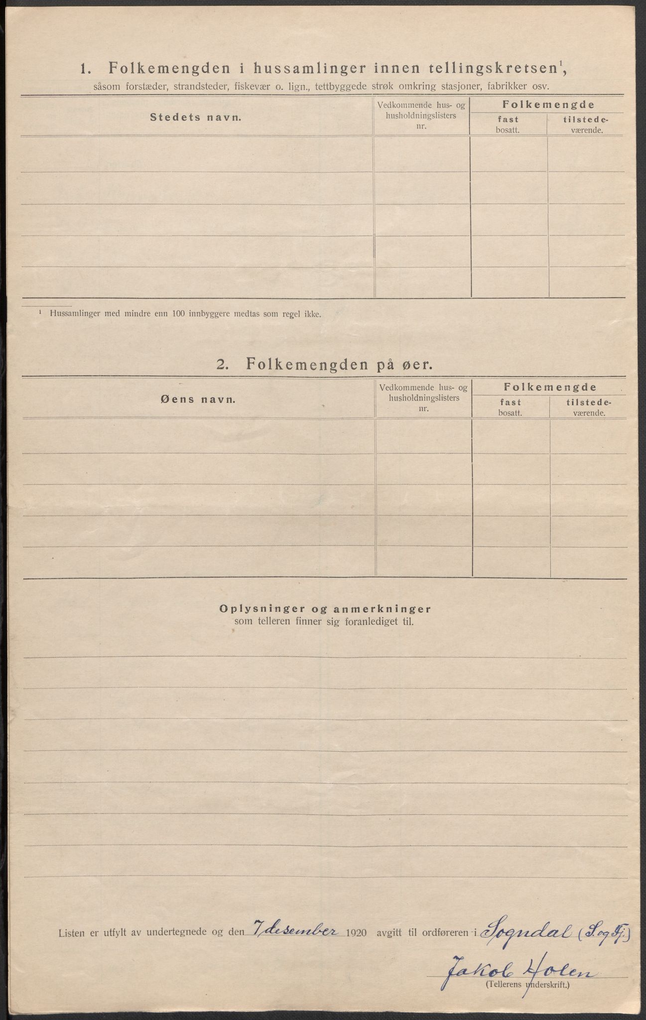 SAB, 1920 census for Sogndal, 1920, p. 55