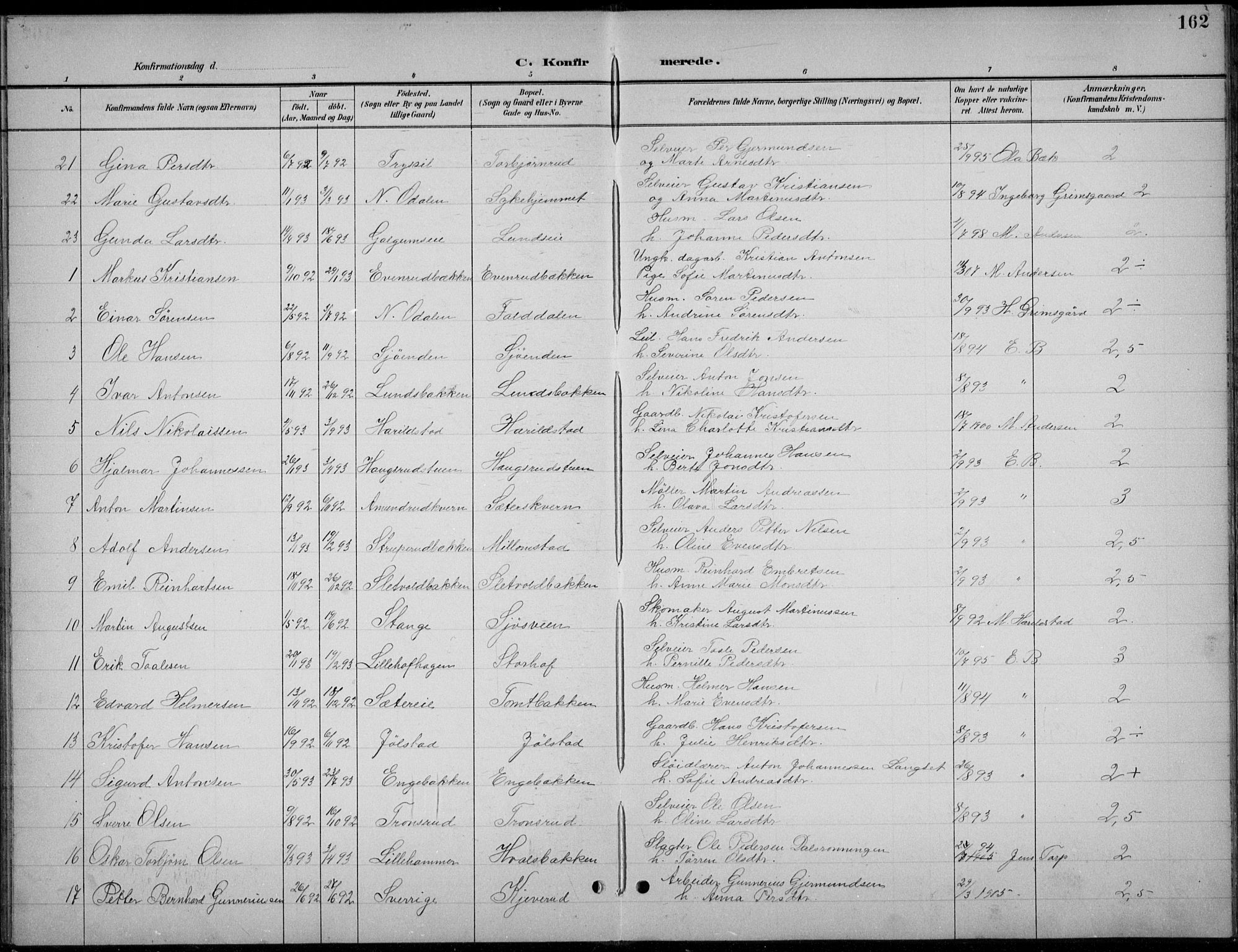 Romedal prestekontor, AV/SAH-PREST-004/L/L0013: Parish register (copy) no. 13, 1896-1937, p. 162