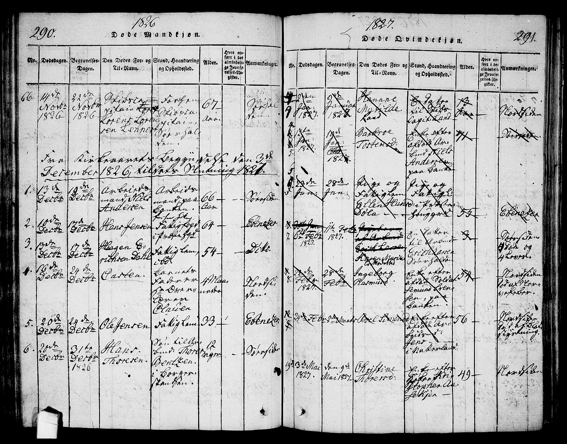 Halden prestekontor Kirkebøker, SAO/A-10909/G/Ga/L0001: Parish register (copy) no. 1, 1815-1833, p. 290-291