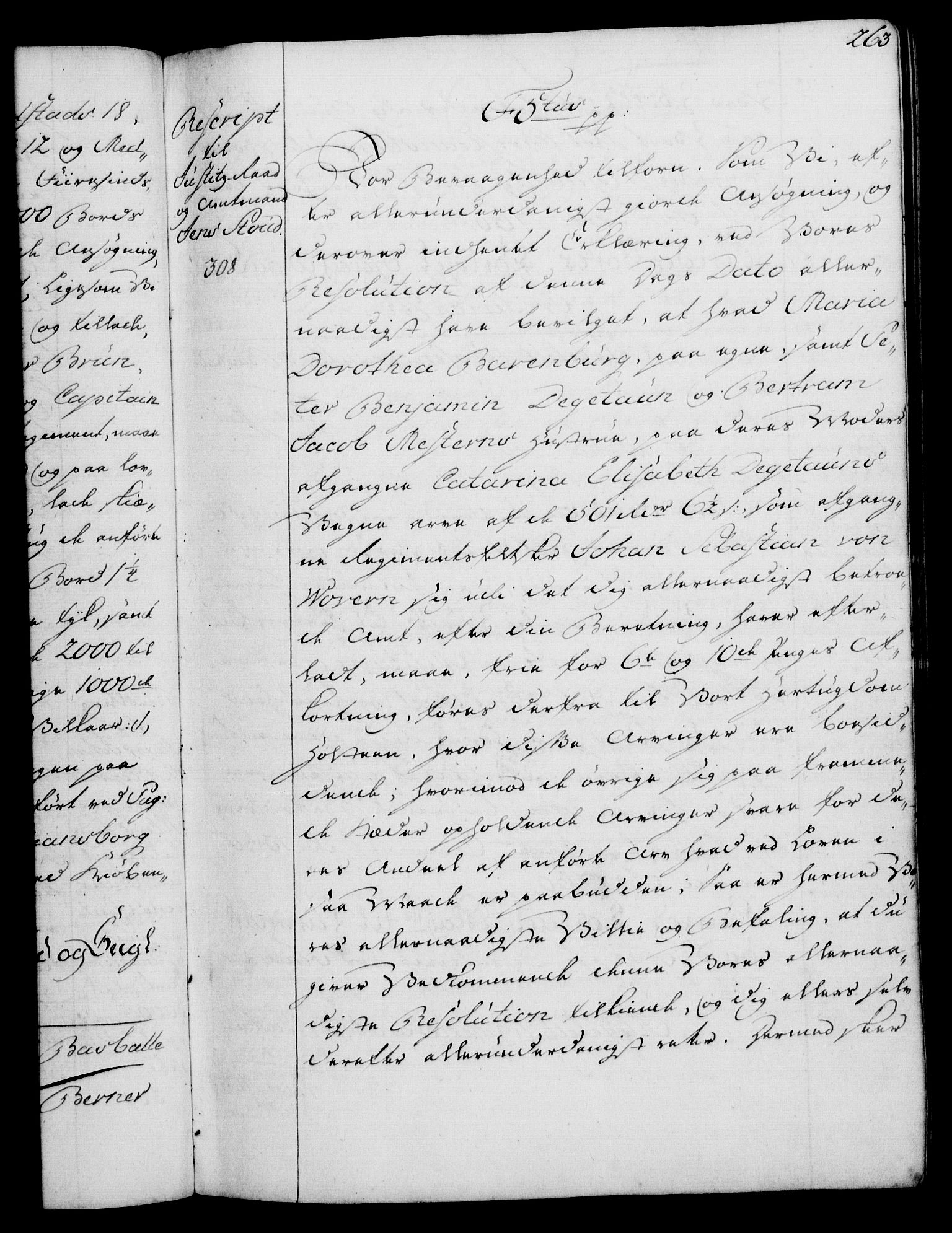 Rentekammeret, Kammerkanselliet, RA/EA-3111/G/Gg/Gga/L0007: Norsk ekspedisjonsprotokoll med register (merket RK 53.7), 1759-1768, p. 263