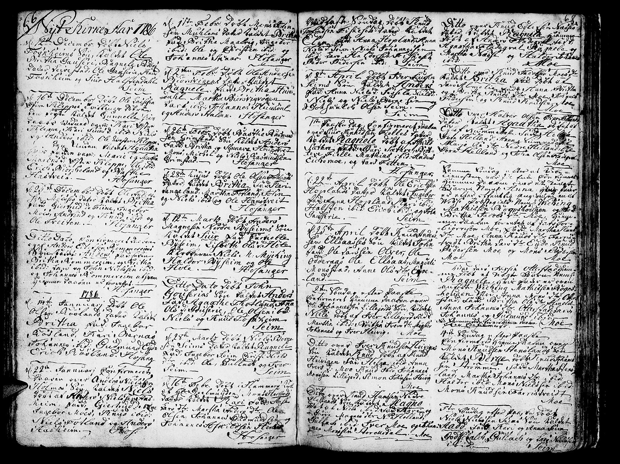 Hosanger sokneprestembete, AV/SAB-A-75801/H/Haa: Parish register (official) no. A 2 /1, 1766-1793, p. 68