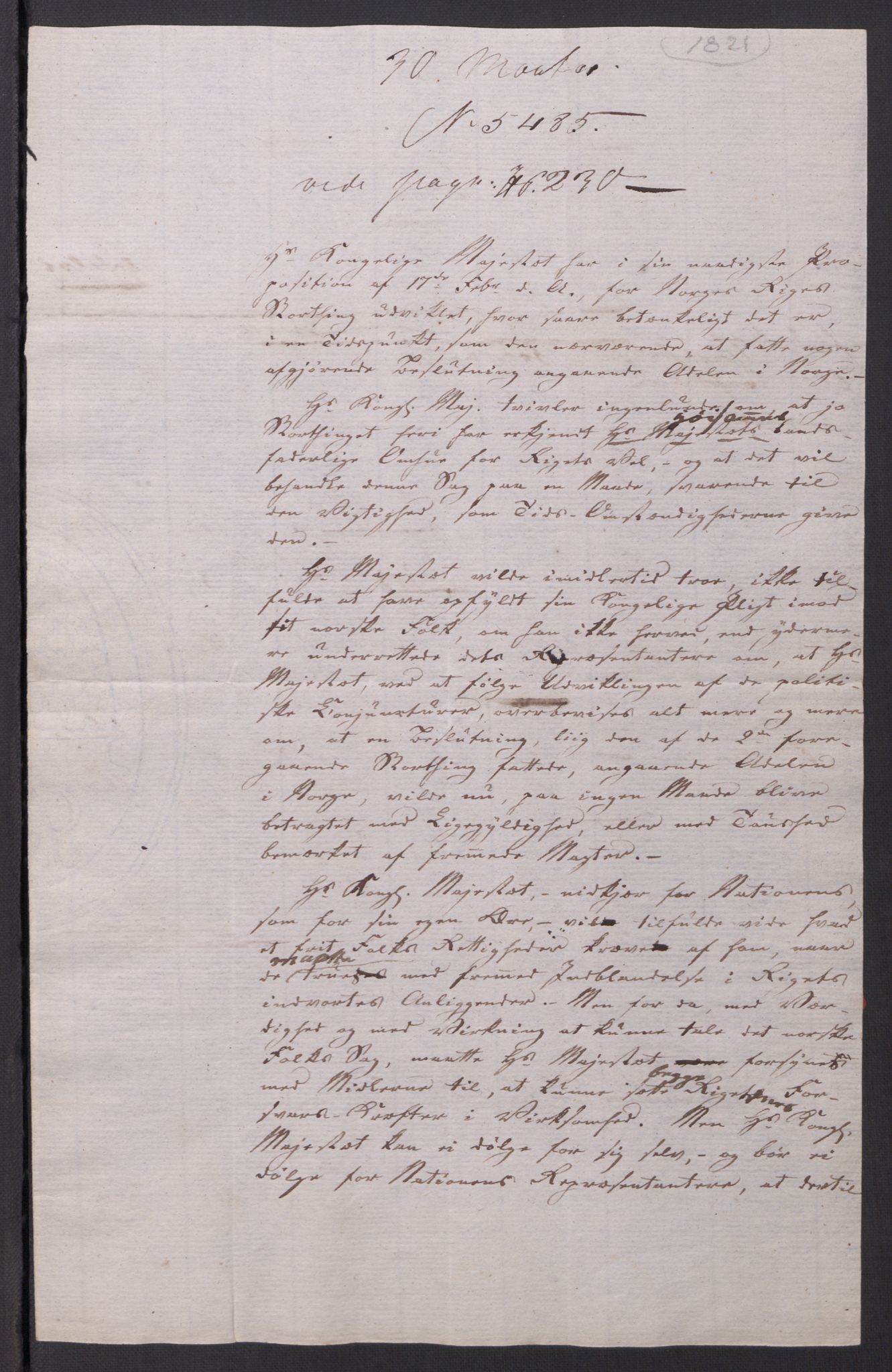 Motzfeldt-familien, AV/RA-PA-0234/D/L001b/0009: -- / "Til de trykte Optegnelser", 1821-1836