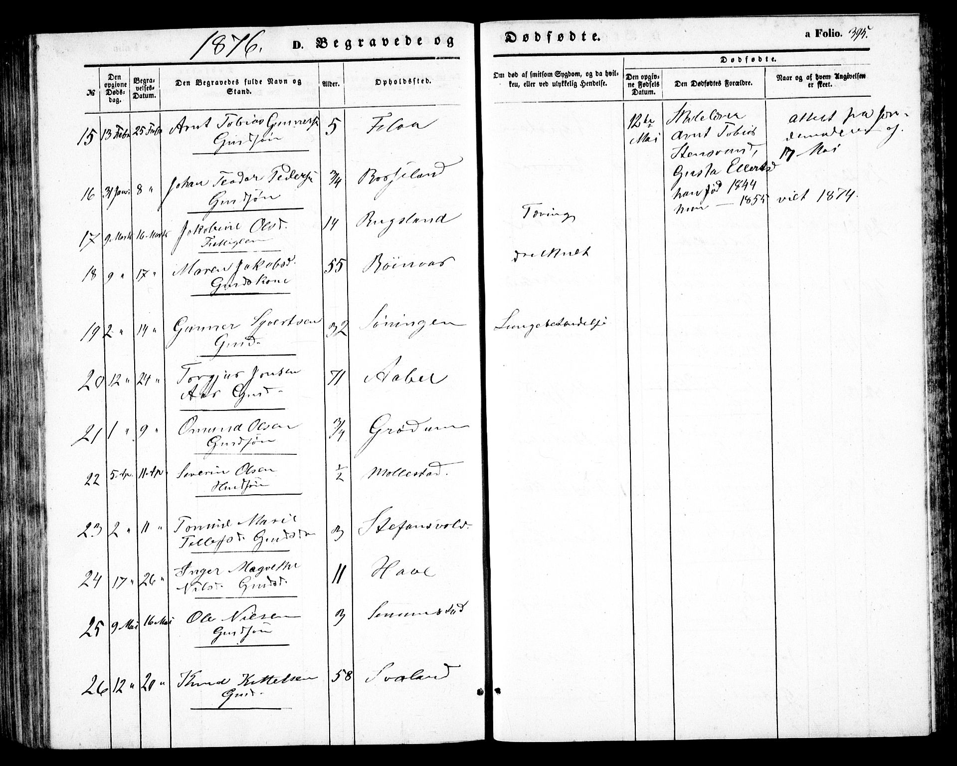 Birkenes sokneprestkontor, AV/SAK-1111-0004/F/Fb/L0002: Parish register (copy) no. B 2, 1849-1876, p. 395