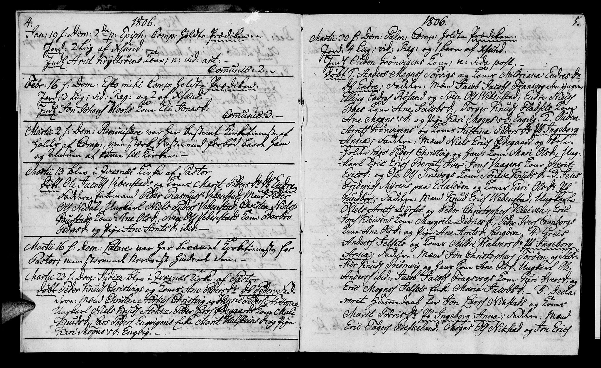 Ministerialprotokoller, klokkerbøker og fødselsregistre - Møre og Romsdal, SAT/A-1454/569/L0817: Parish register (official) no. 569A03, 1805-1819, p. 4-5
