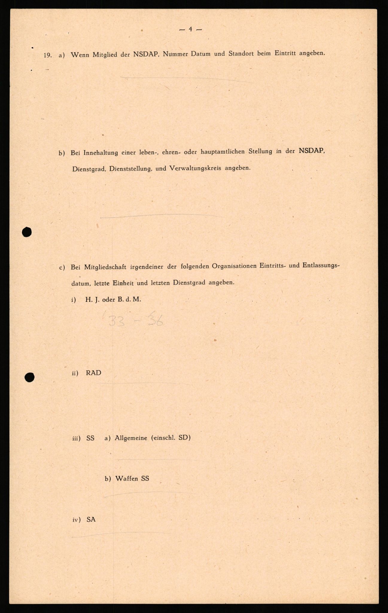 Forsvaret, Forsvarets overkommando II, RA/RAFA-3915/D/Db/L0028: CI Questionaires. Tyske okkupasjonsstyrker i Norge. Tyskere., 1945-1946, p. 5