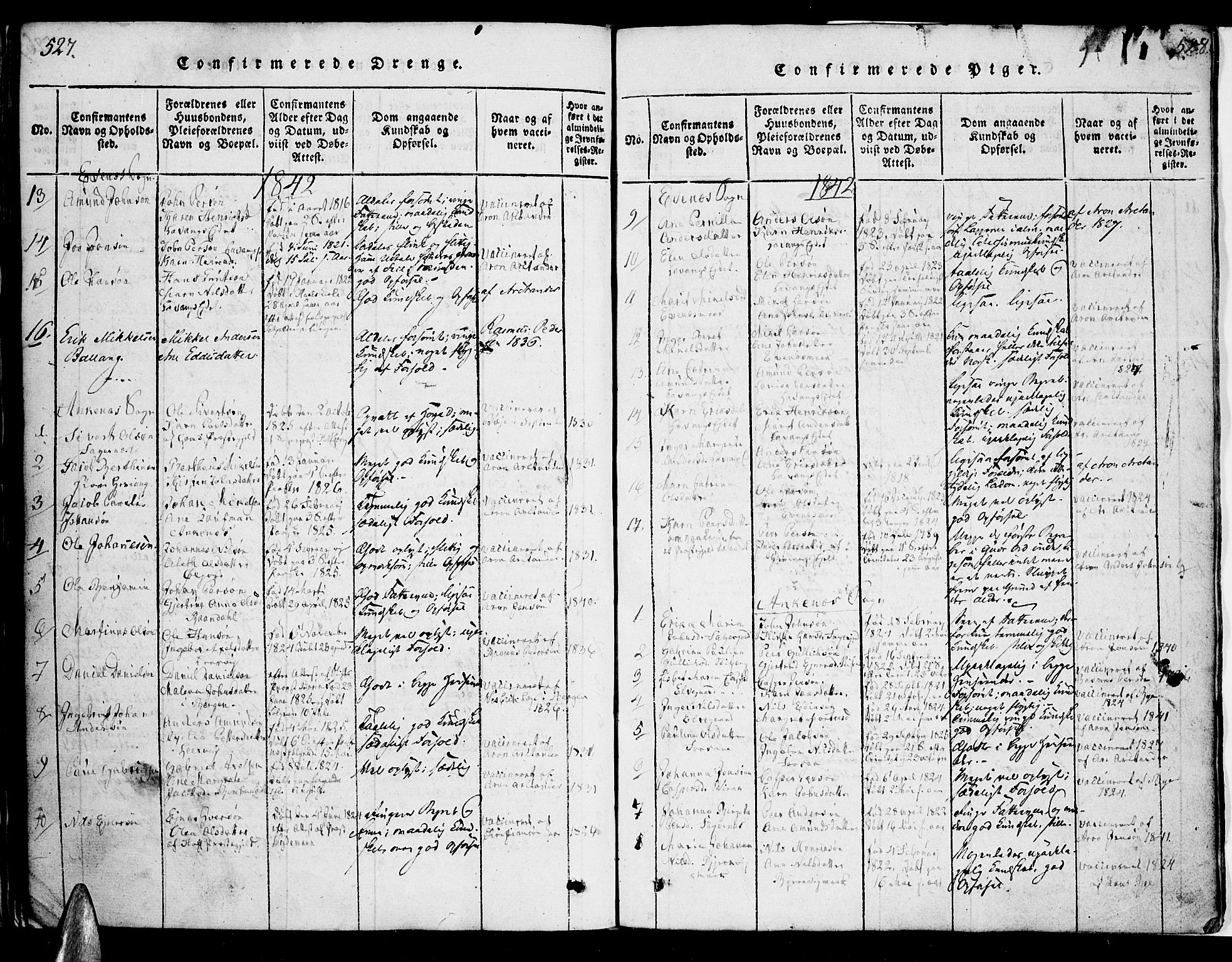 Ministerialprotokoller, klokkerbøker og fødselsregistre - Nordland, AV/SAT-A-1459/863/L0894: Parish register (official) no. 863A06, 1821-1851, p. 527-528