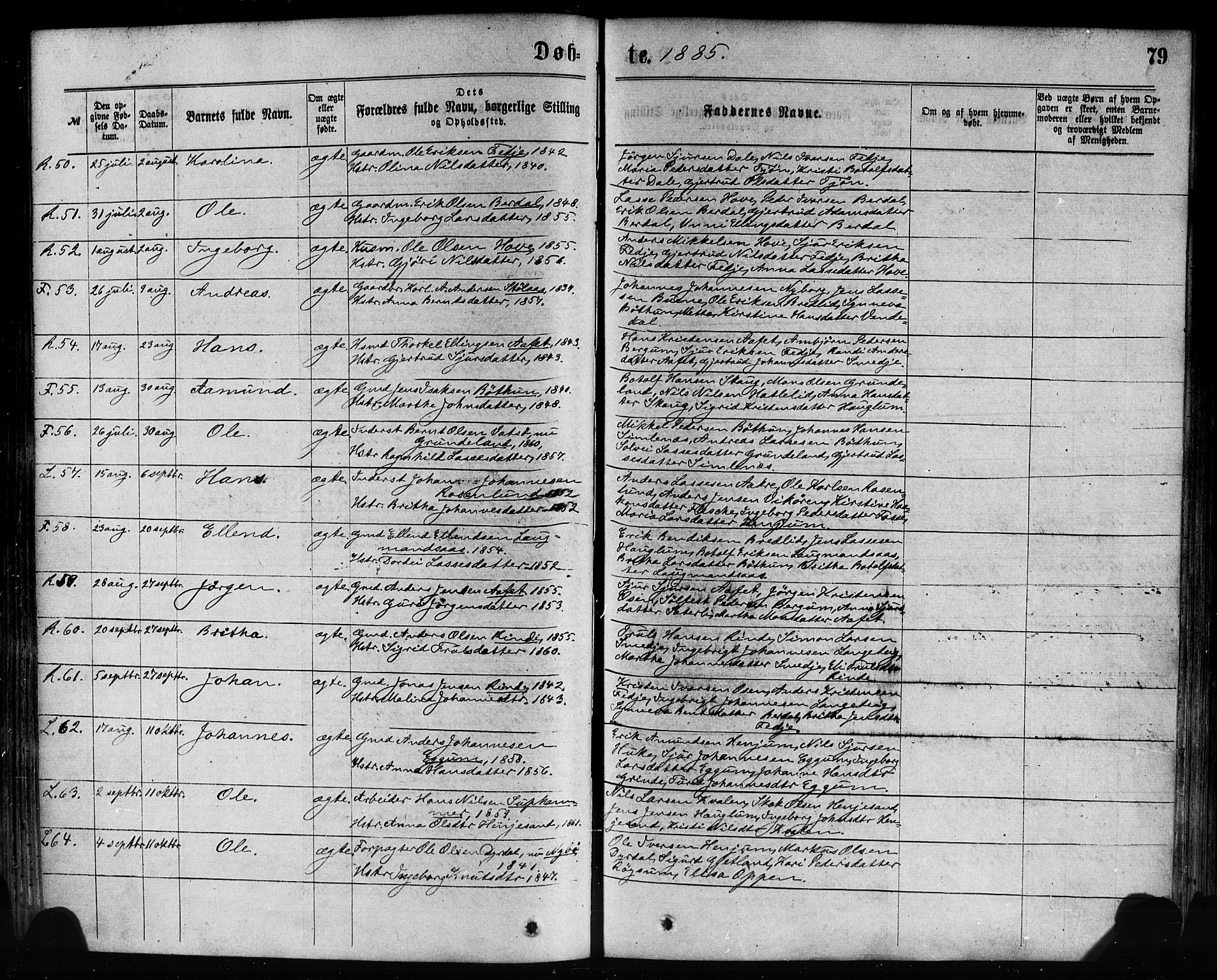 Leikanger sokneprestembete, SAB/A-81001: Parish register (official) no. A 9, 1869-1888, p. 79