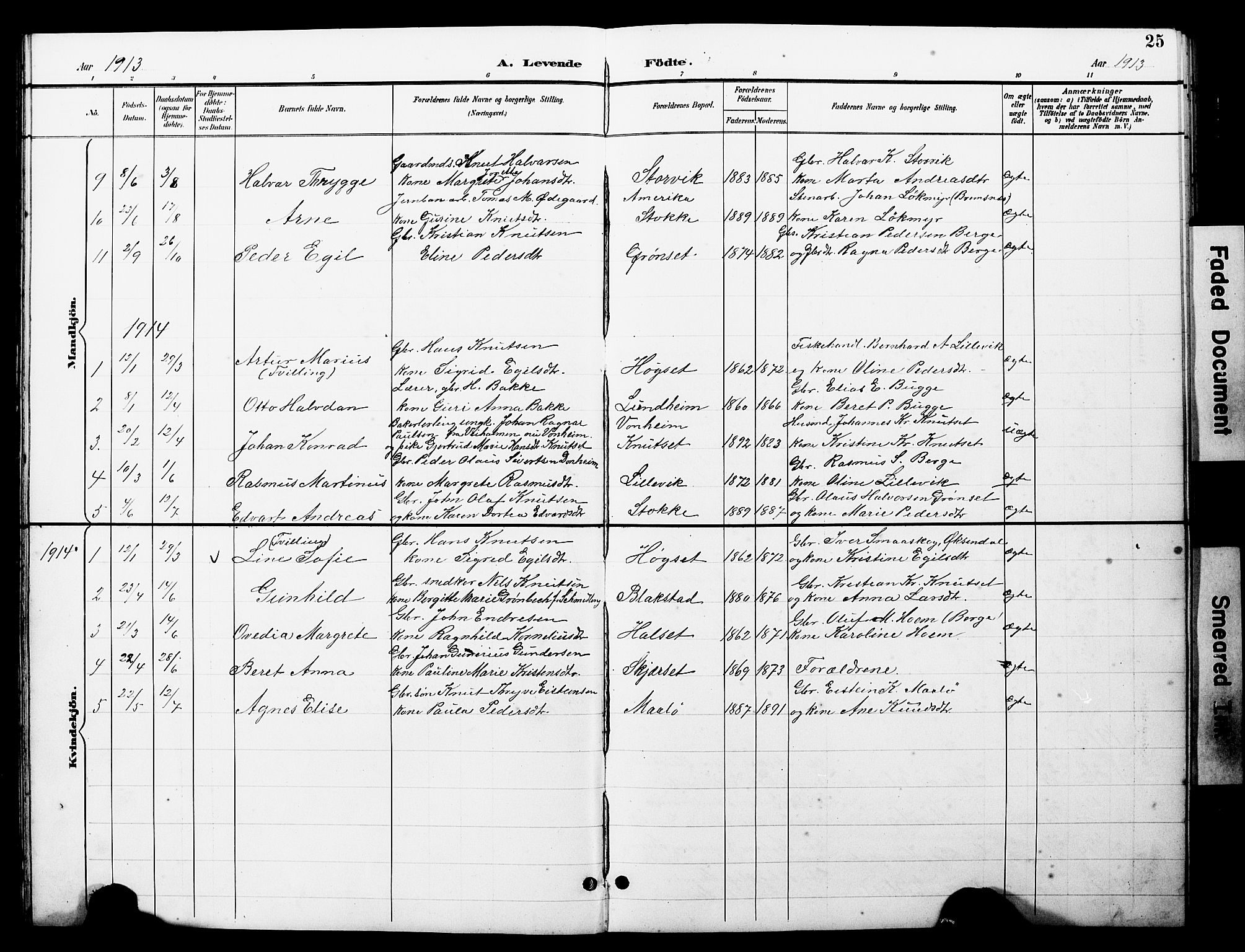 Ministerialprotokoller, klokkerbøker og fødselsregistre - Møre og Romsdal, SAT/A-1454/585/L0973: Parish register (copy) no. 585C01, 1893-1930, p. 25
