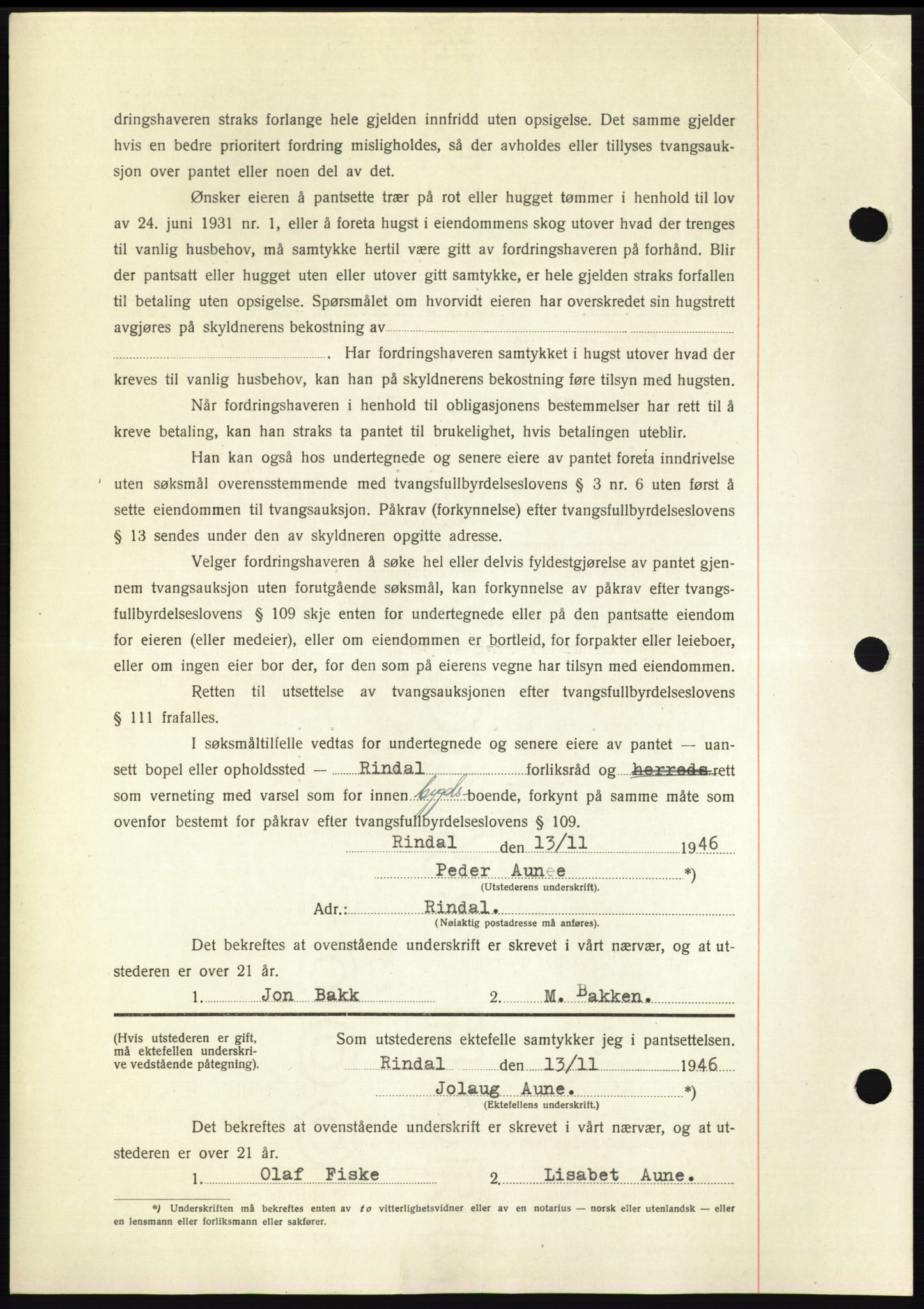 Nordmøre sorenskriveri, AV/SAT-A-4132/1/2/2Ca: Mortgage book no. B95, 1946-1947, Diary no: : 462/1947