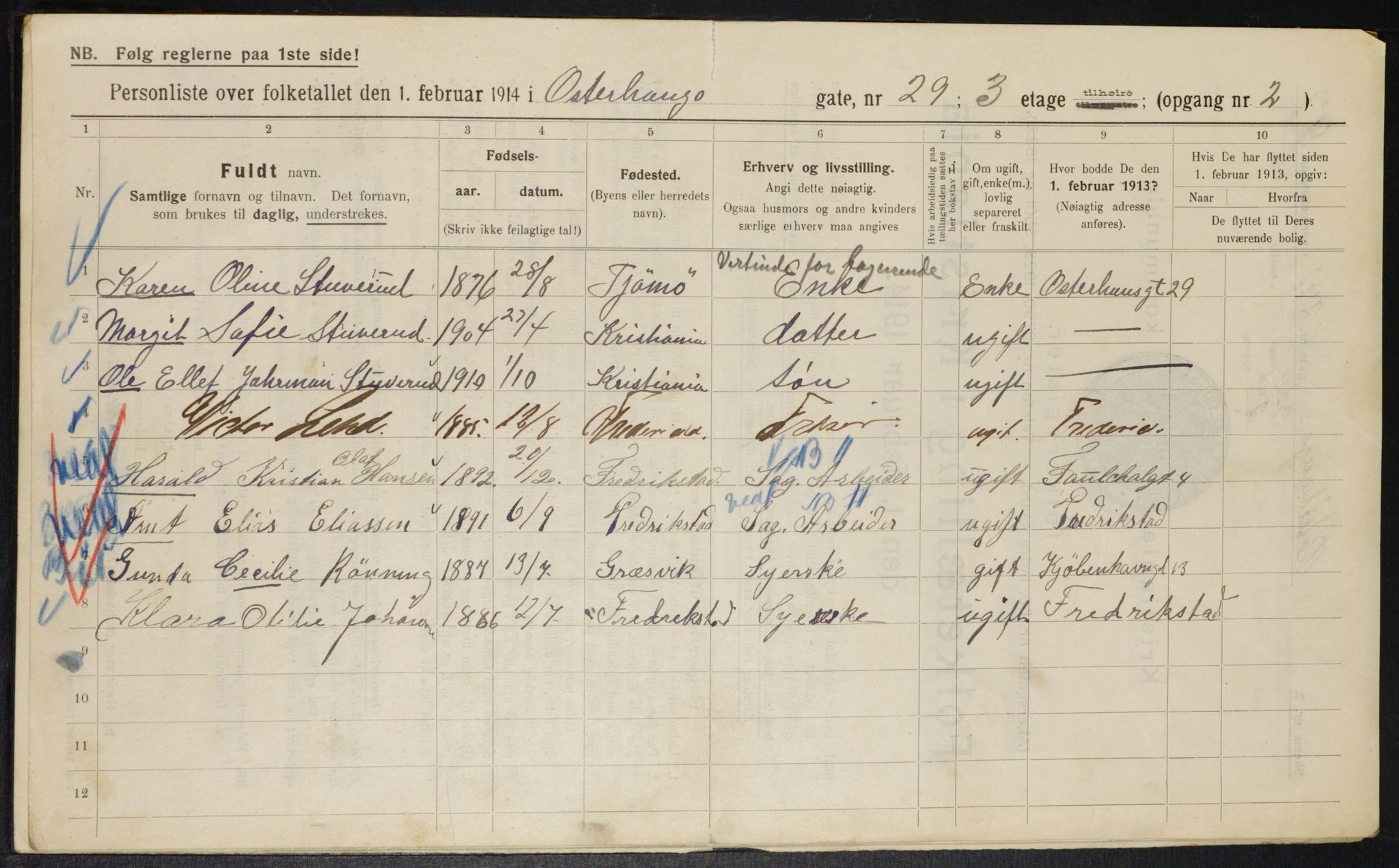 OBA, Municipal Census 1914 for Kristiania, 1914, p. 77814