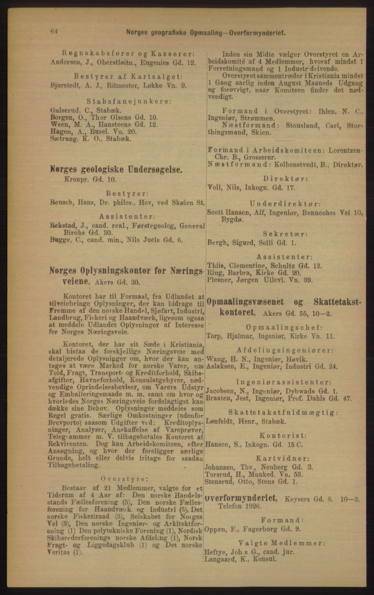 Kristiania/Oslo adressebok, PUBL/-, 1906, p. 64