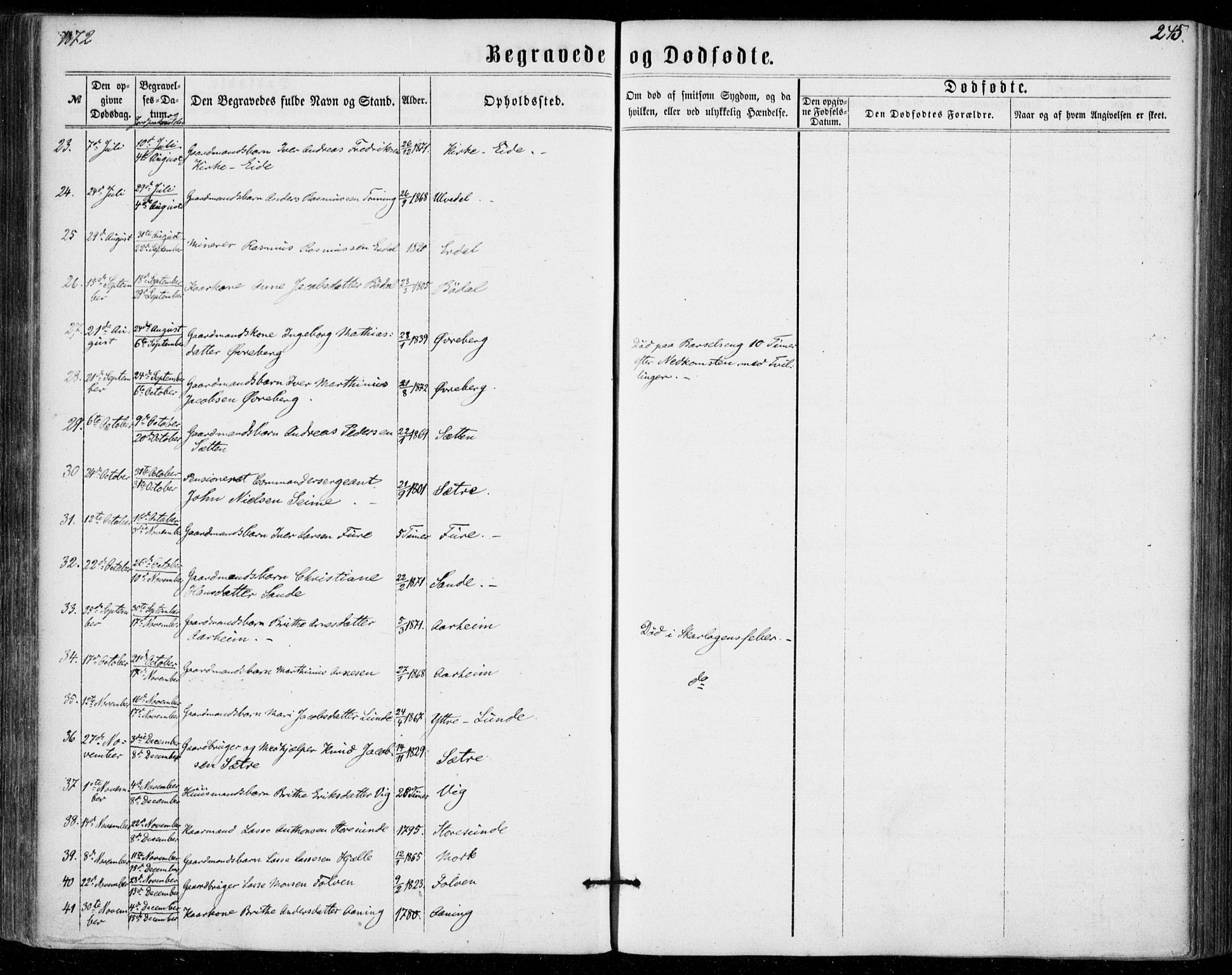 Stryn Sokneprestembete, AV/SAB-A-82501: Parish register (official) no. A 3, 1862-1877, p. 245