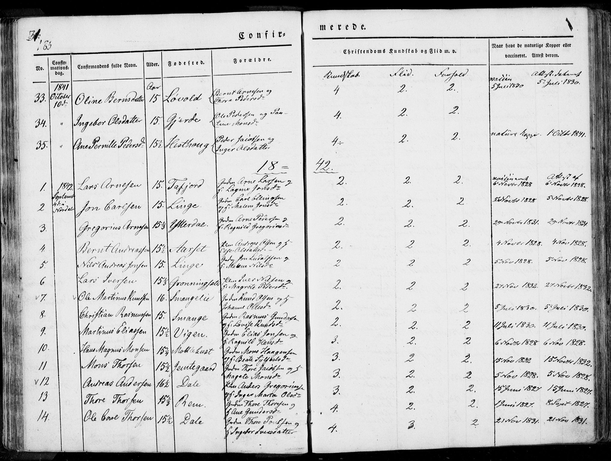 Ministerialprotokoller, klokkerbøker og fødselsregistre - Møre og Romsdal, SAT/A-1454/519/L0248: Parish register (official) no. 519A07, 1829-1860, p. 185