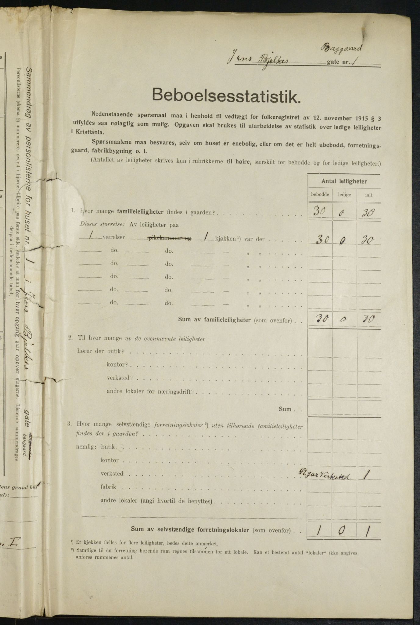 OBA, Municipal Census 1916 for Kristiania, 1916, p. 46528