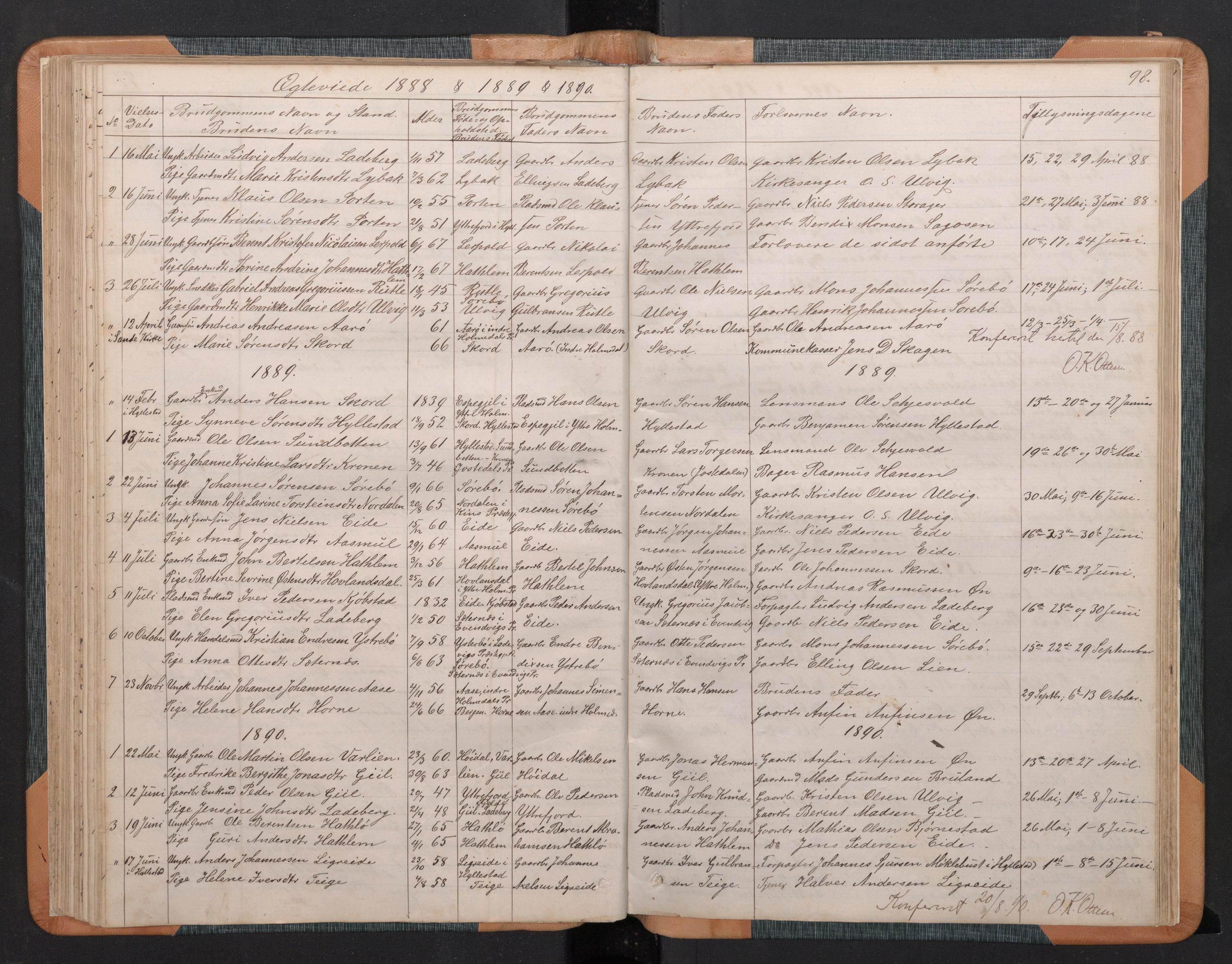 Hyllestad sokneprestembete, SAB/A-80401: Parish register (copy) no. C 2, 1874-1894, p. 97b-98a