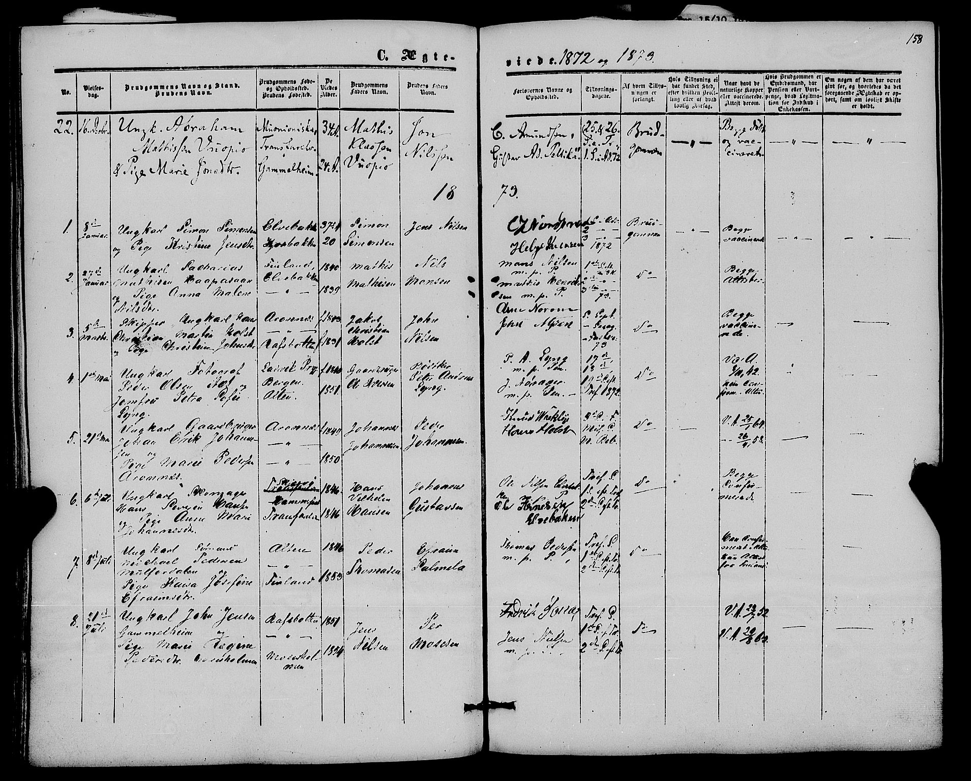 Alta sokneprestkontor, SATØ/S-1338/H/Ha/L0001.kirke: Parish register (official) no. 1, 1858-1878, p. 158